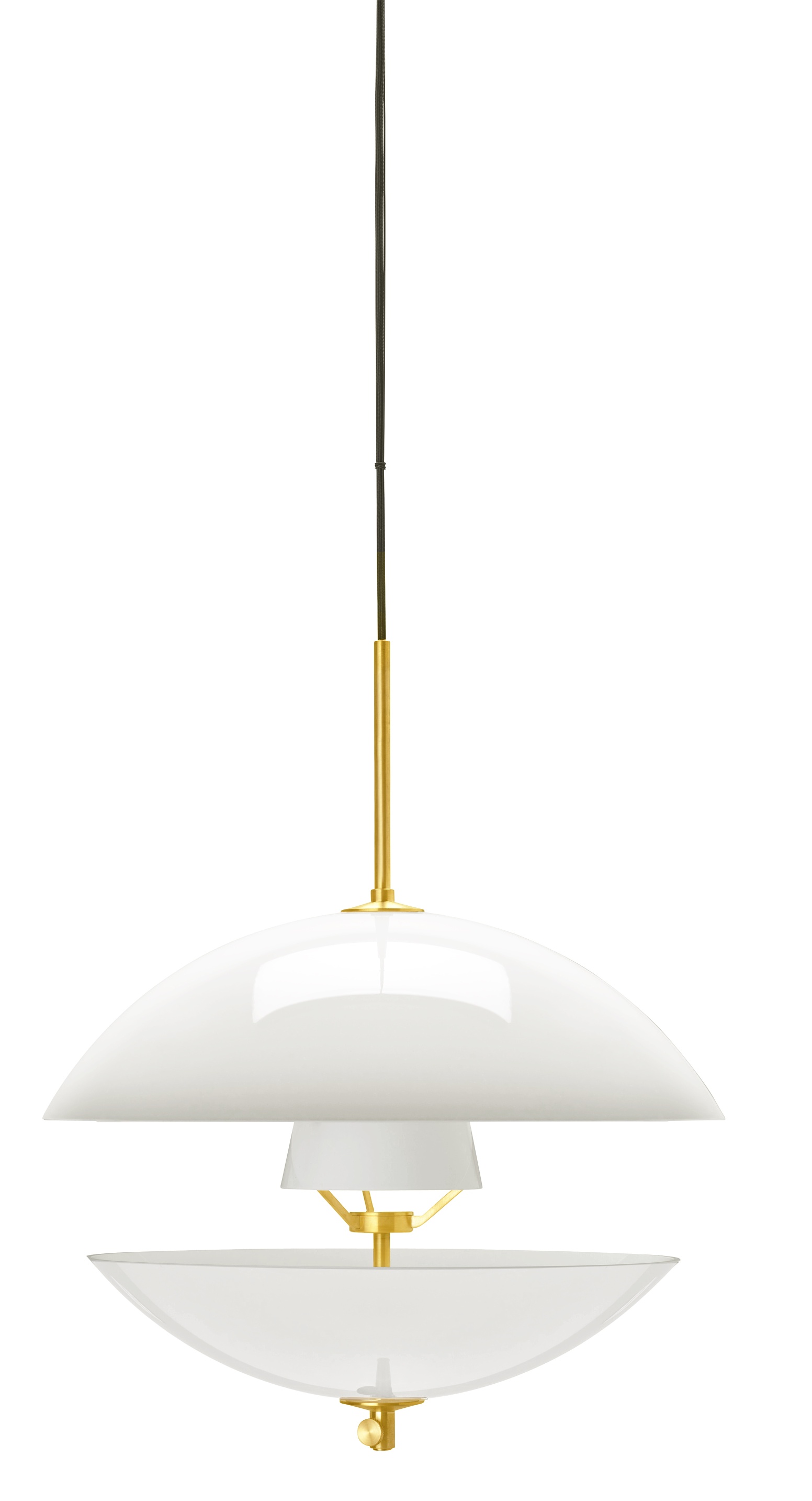 Weiße Clam Pendelleuchte von Fritz Hansen, 55 cm Durchmesser. Moderne Hängelampe für Wohnzimmer und Esszimmer.