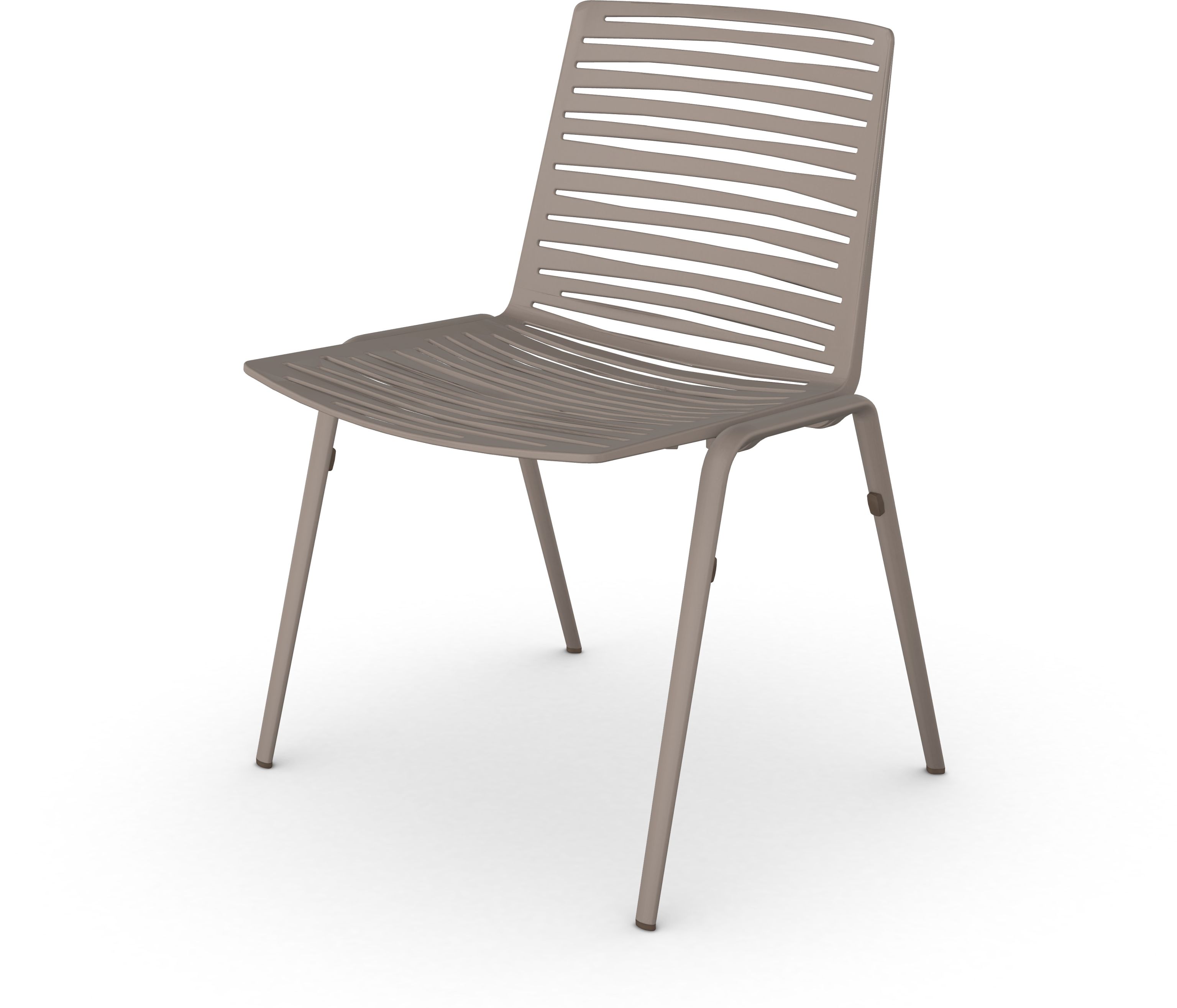 Zebra Outdoor Stuhl Fast in Taupe, moderner Gartenstuhl mit Lattenmuster für Terrasse und Balkon.