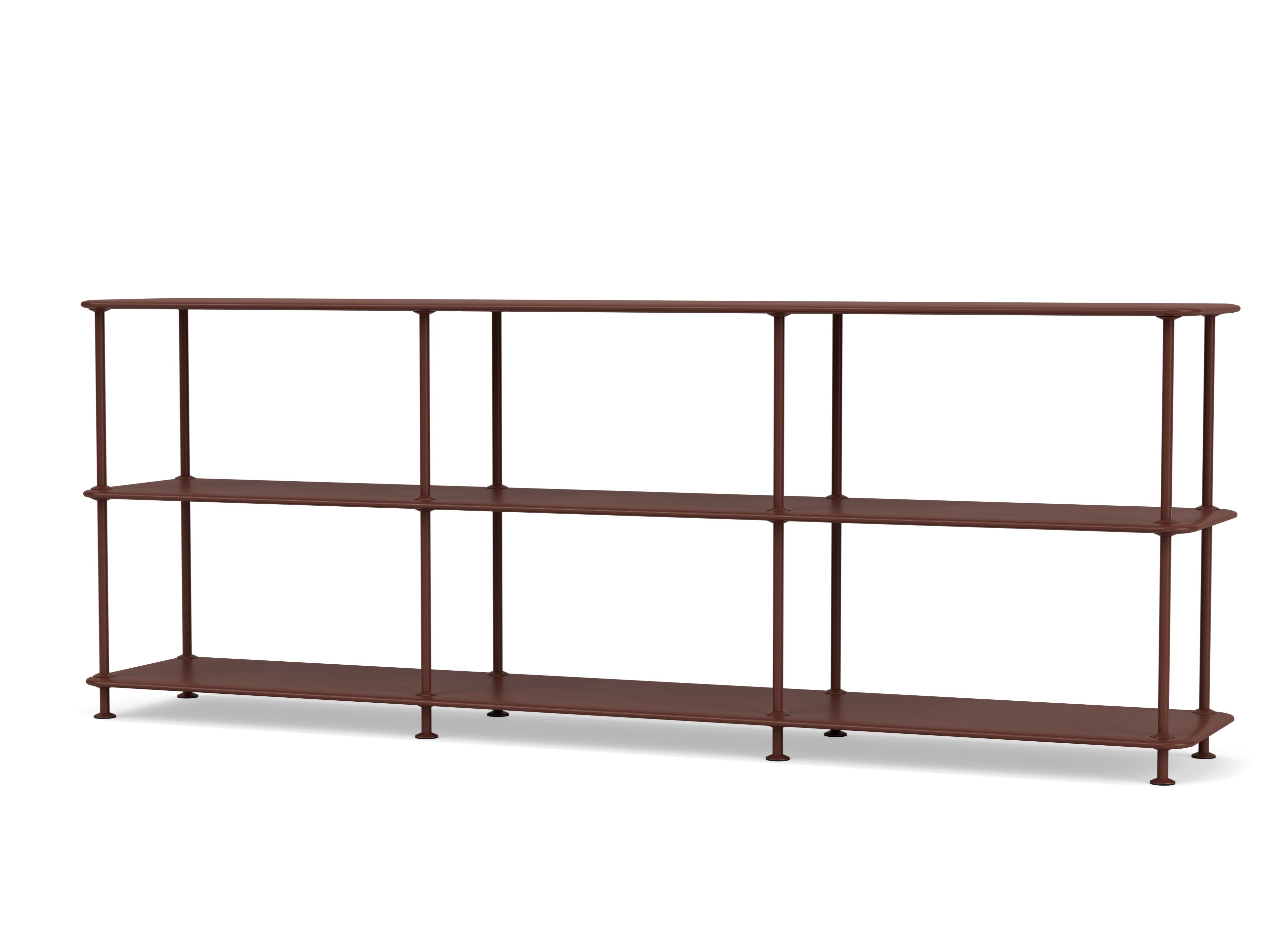 Montana Free Regal in Braun mit drei Ebenen, modernes Design für Wohnzimmer und Büro.