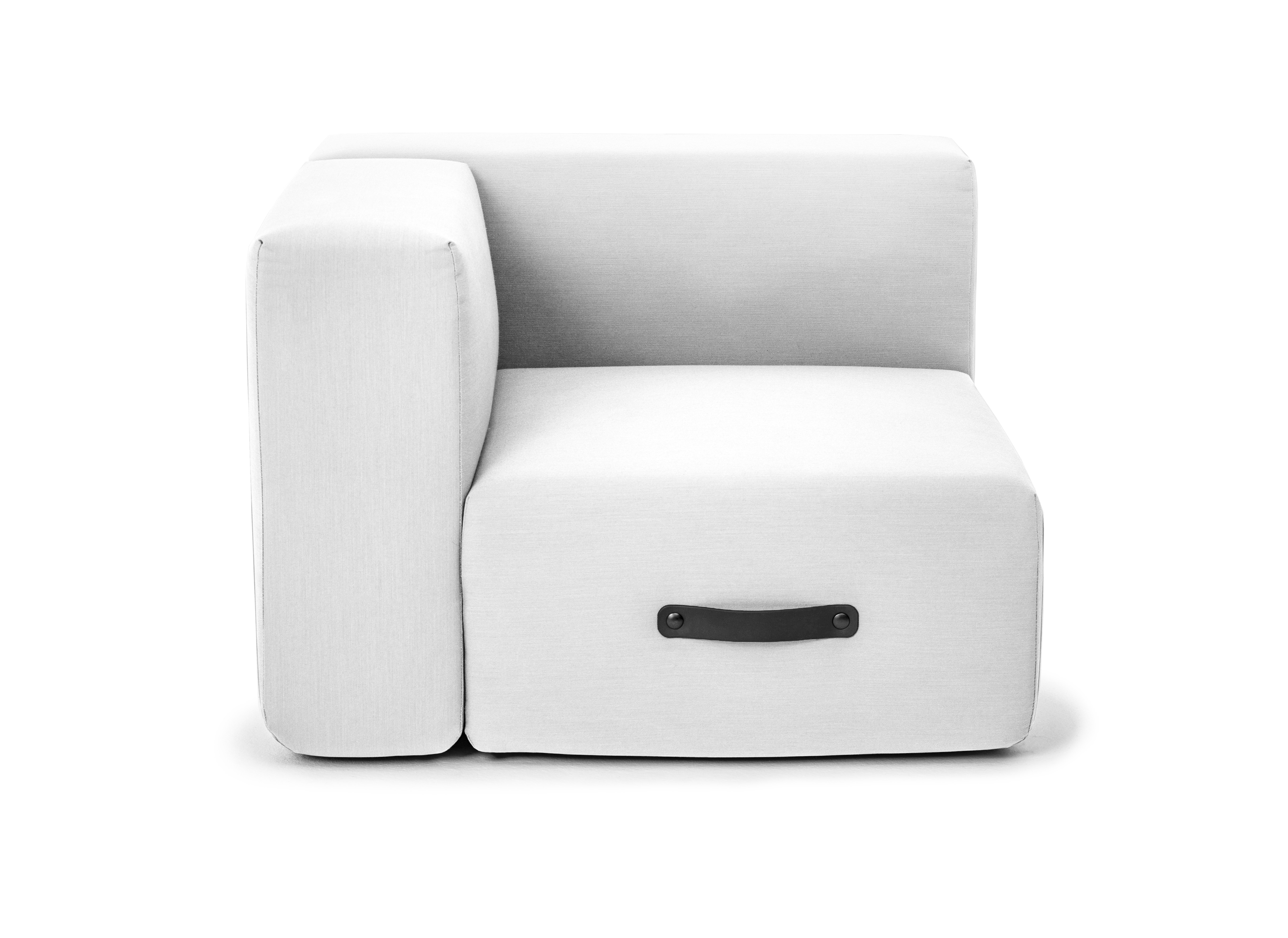 Miamia Outdoor Sofa Eckmodul Links in Hellgrau: Modulares Lounge Sofa für den Garten.