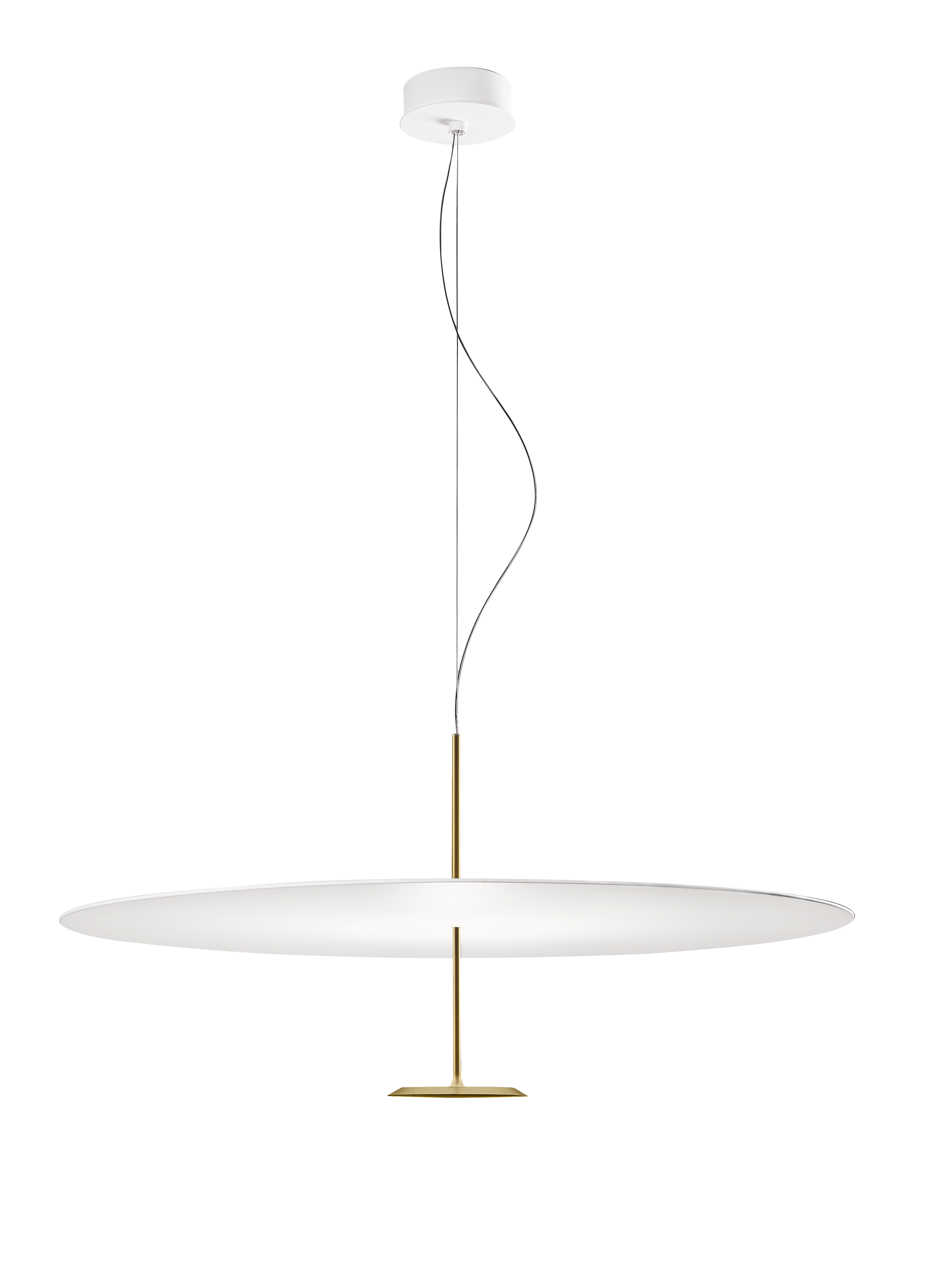 Dot 1100 Pendelleuchte von Lumina, eloxiertes Messing, modernes Design für Wohnzimmer und Esszimmer.