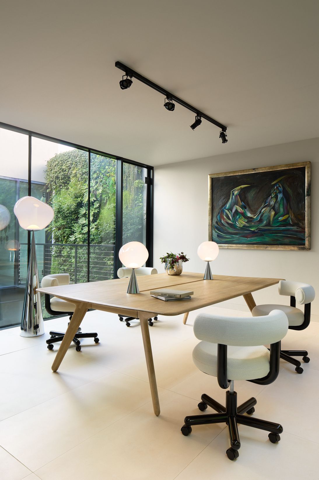 Melt Cone Fat Tischleuchte silber - opal Tom Dixon