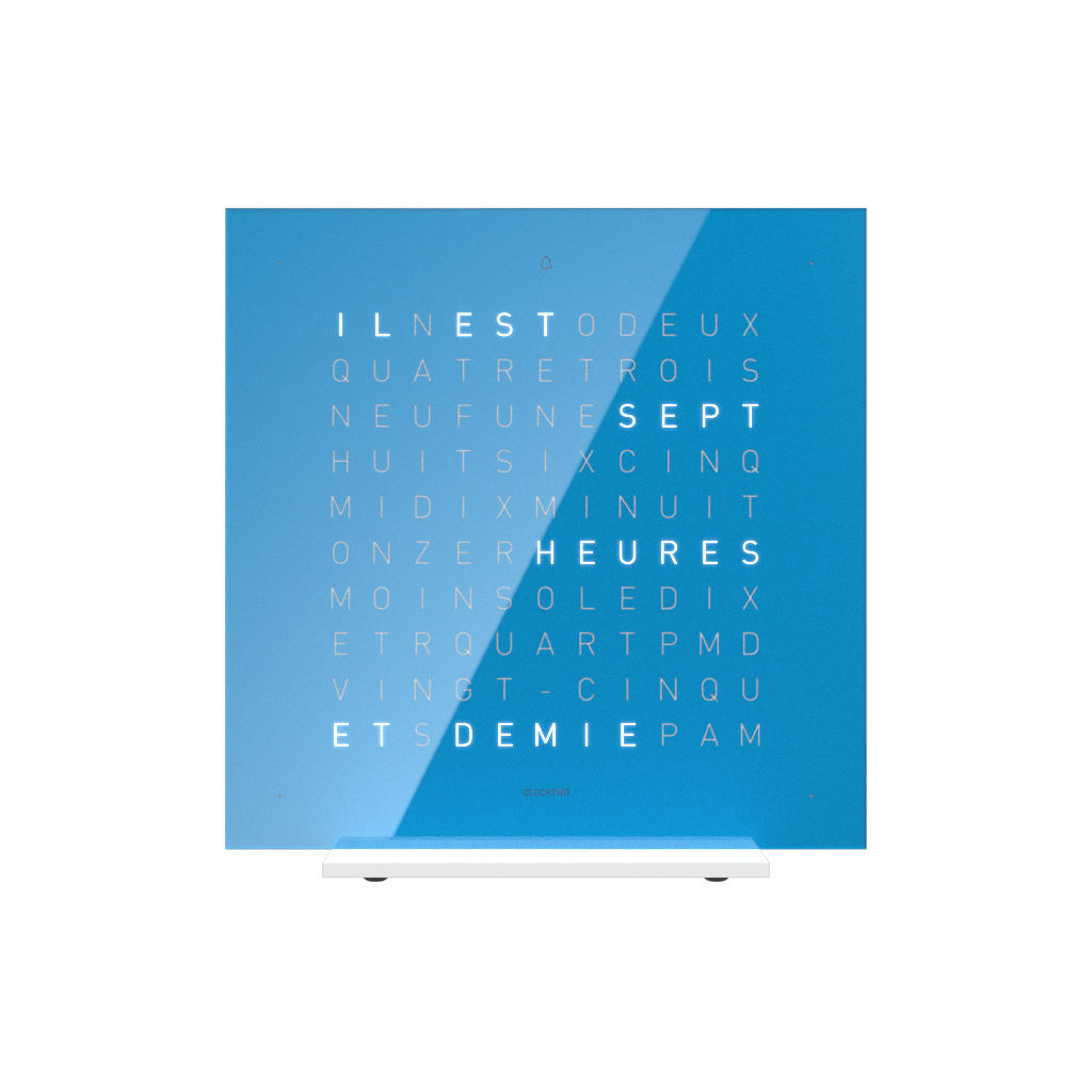 Earth 13.5 Pure Edition Tischuhr / Zeitobjekt Französisch QLOCKTWO