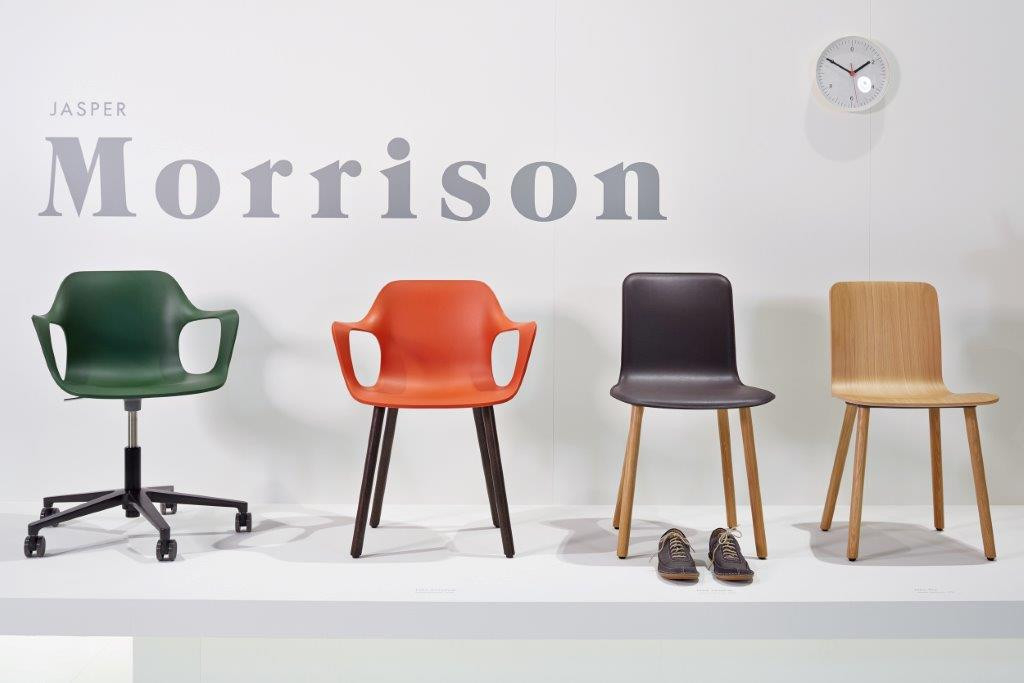Vitra Hal Armchair Studio Drehstuhl in Grün, Orange, Braun und Holz, Bürostuhl und Stühle.