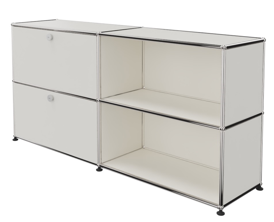 USM Haller Sideboard 2 Offen / 2 Klappen links Reinweiß - FAST DELIVERY