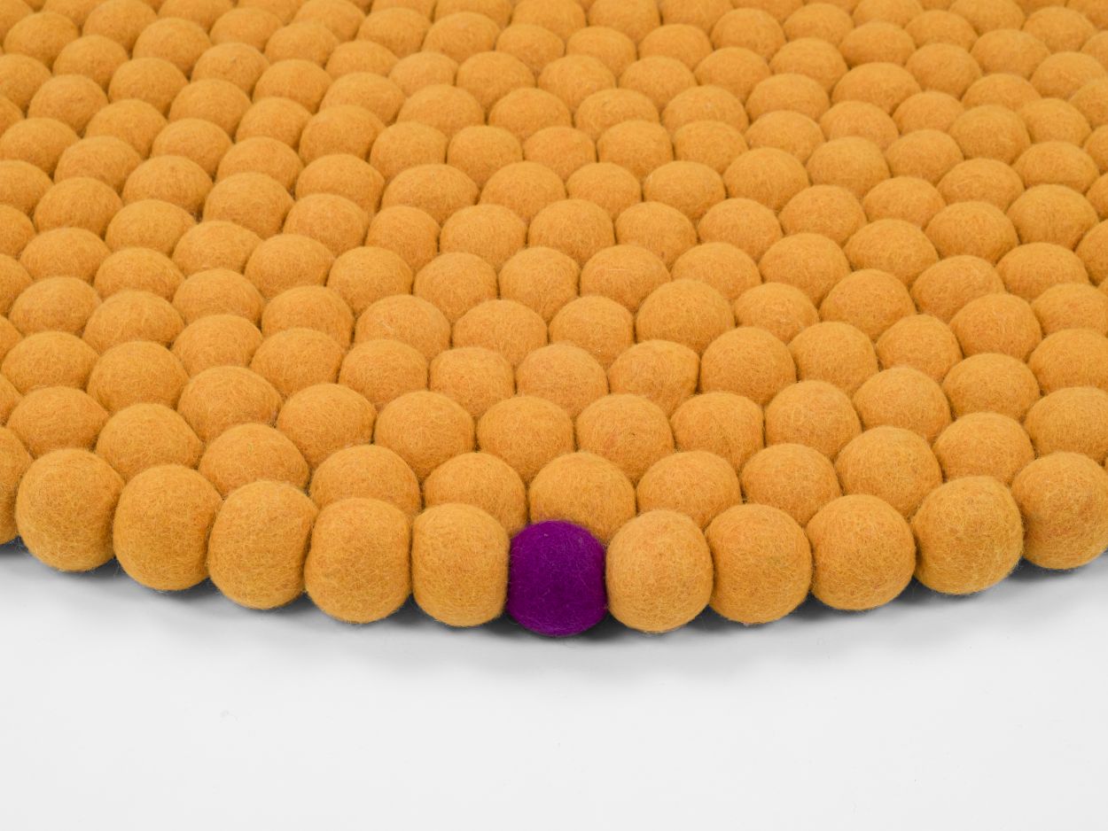 Big One Rund Filzteppich Ø 300 cm myfelt Ockergelb