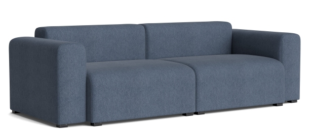 Mags Sofa 2,5-Sitzer Combination 1 Low Armrest Hay Stoff Turf Blau grau