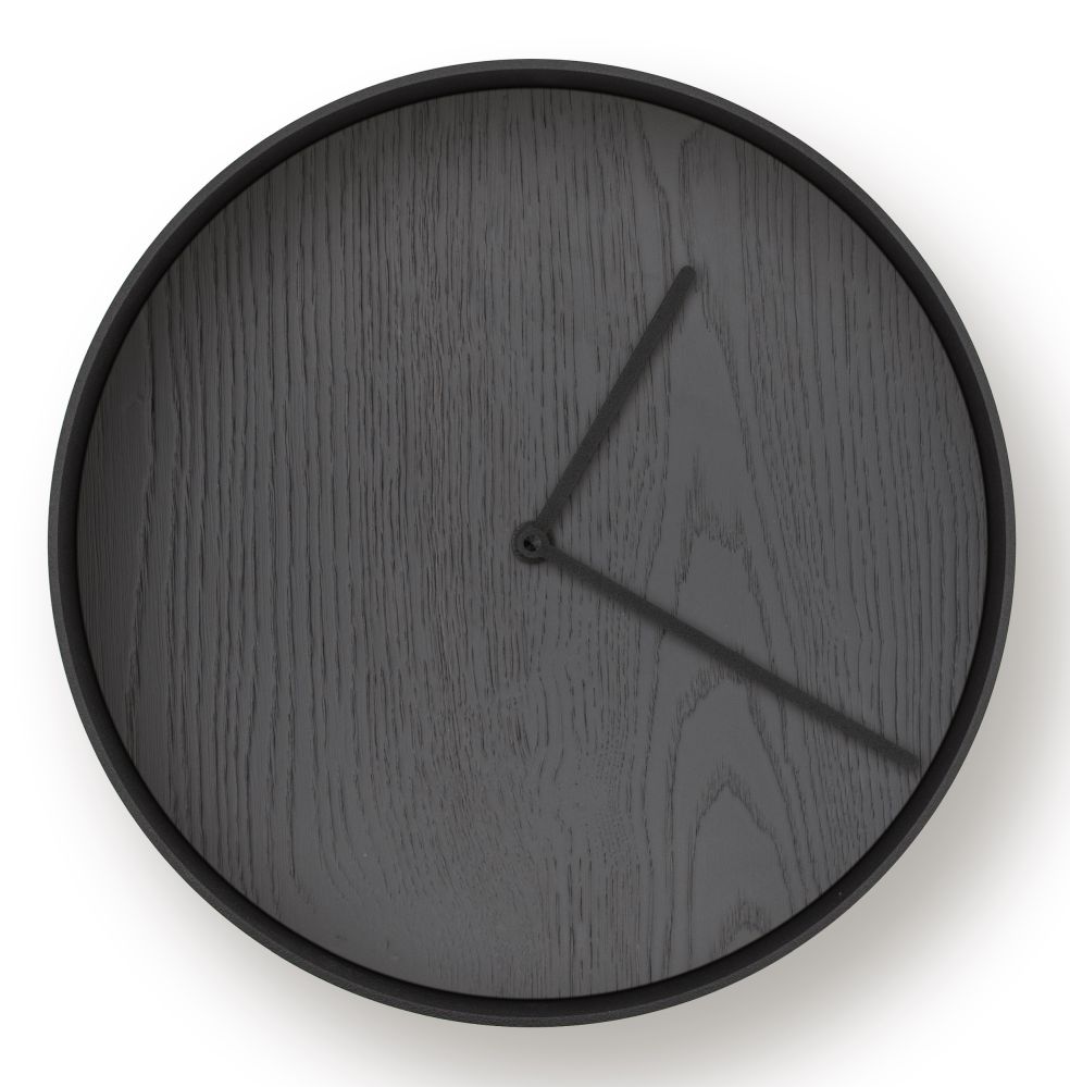 MJ01 Wanduhr Klein Janua Schwarz - Eiche schwarz lackiert