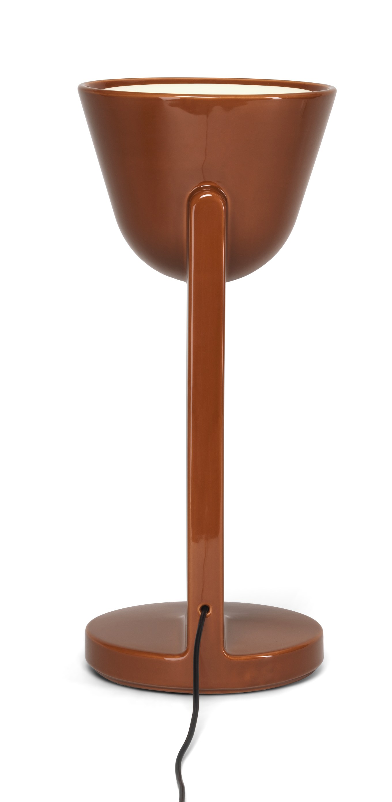 Braune Céramique Tischleuchte von Flos, moderne Keramiklampe für Wohnzimmer und Schlafzimmer.