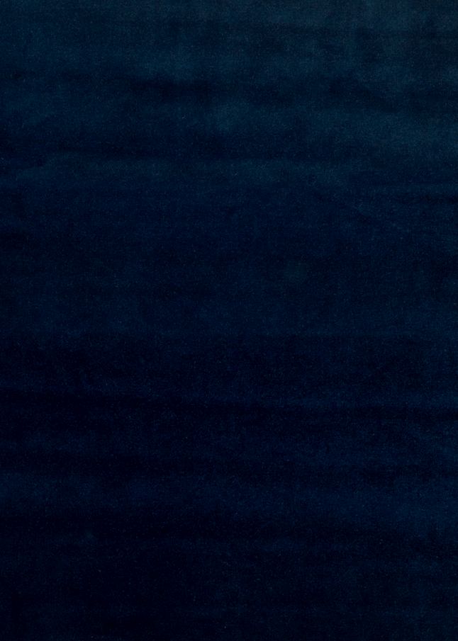 Detailaufnahme des blauen Samtbezugs vom Beetle Chair Stuhl von Gubi, Modell 420.