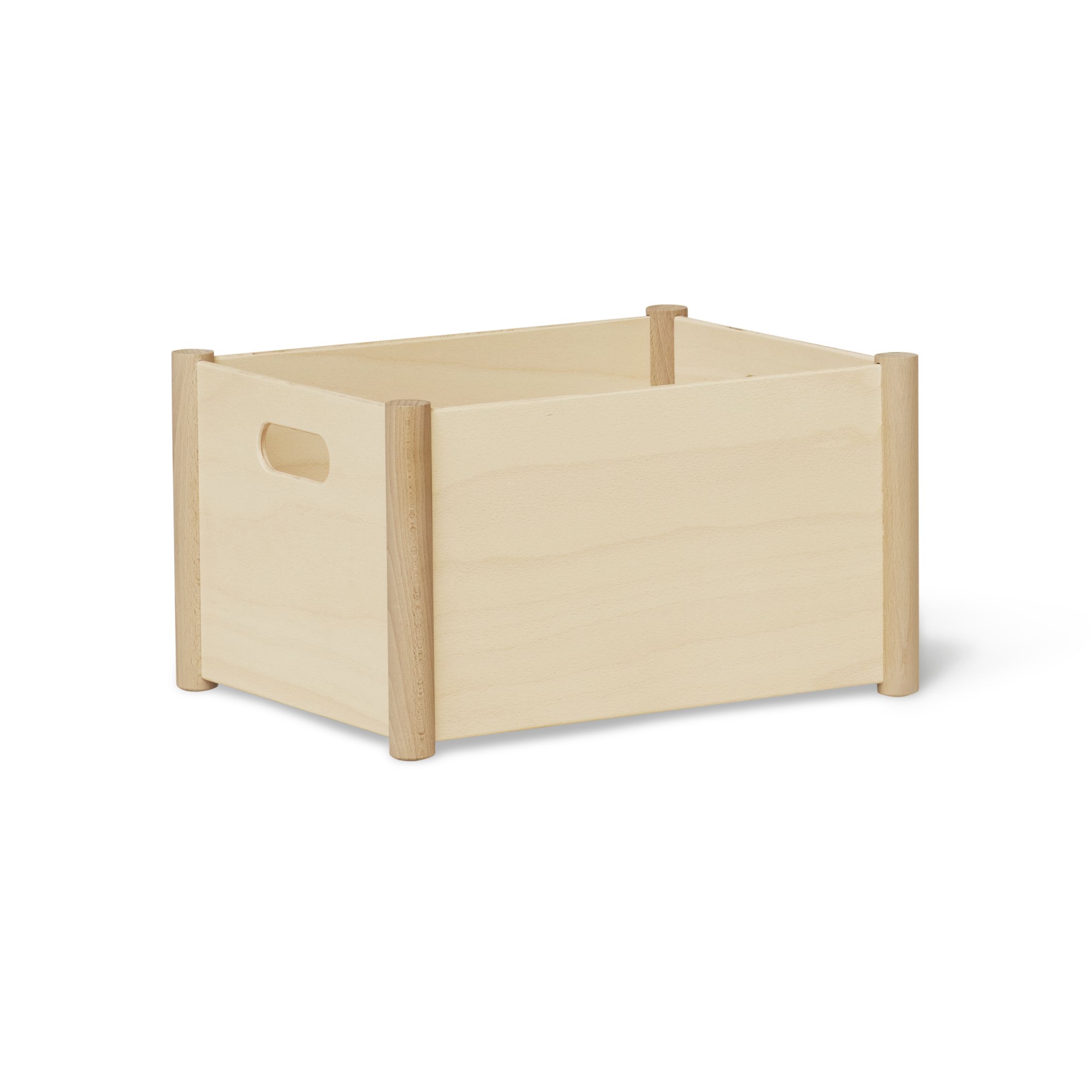 Helle Pillar Box Aufbewahrungsbox aus Holz mit Griffen für Kinderzimmer und Spielzeug.