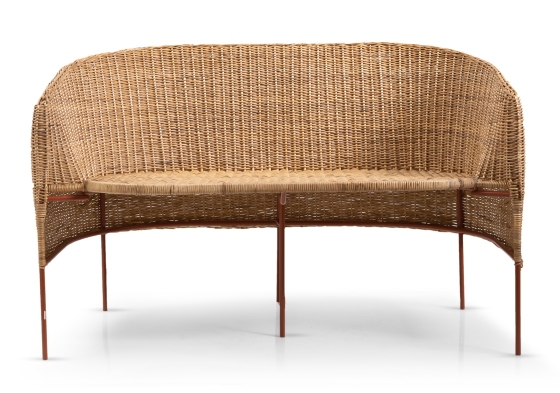 Caribe 2-Sitzer Bank aus Rattan für den Garten oder die Terrasse. Outdoor Sitzbank.