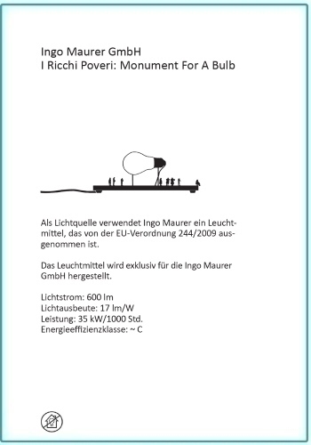 I Ricchi Poveri Monument for a Bulb Tischleuchte von Ingo Maurer: Produktdaten und Details.