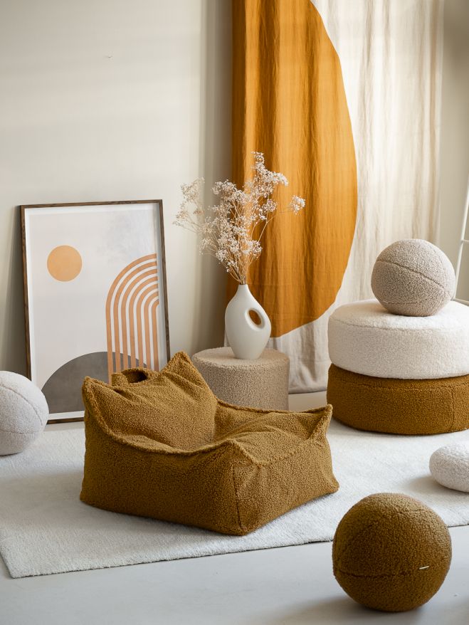 Kindersitzsack Sessel Teddystoff Ahorn Wigiwama