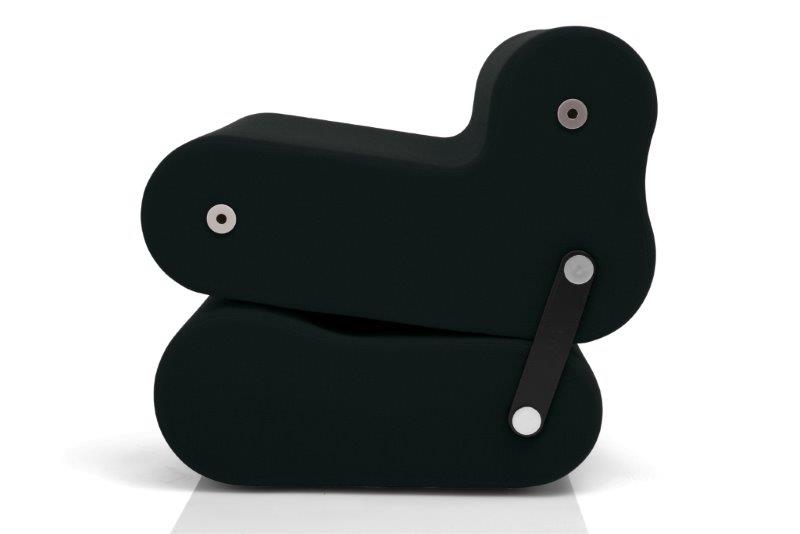 Schwarzer Multichair Sessel von B-Line, moderner Design-Sessel für Wohnzimmer und Büro.