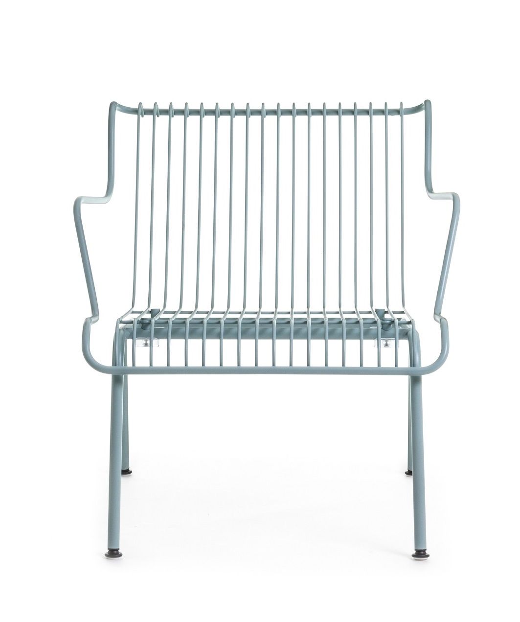 South Outdoor Lounge Armchair Sessel Magis aus Metall, hellblau, für Garten und Terrasse.