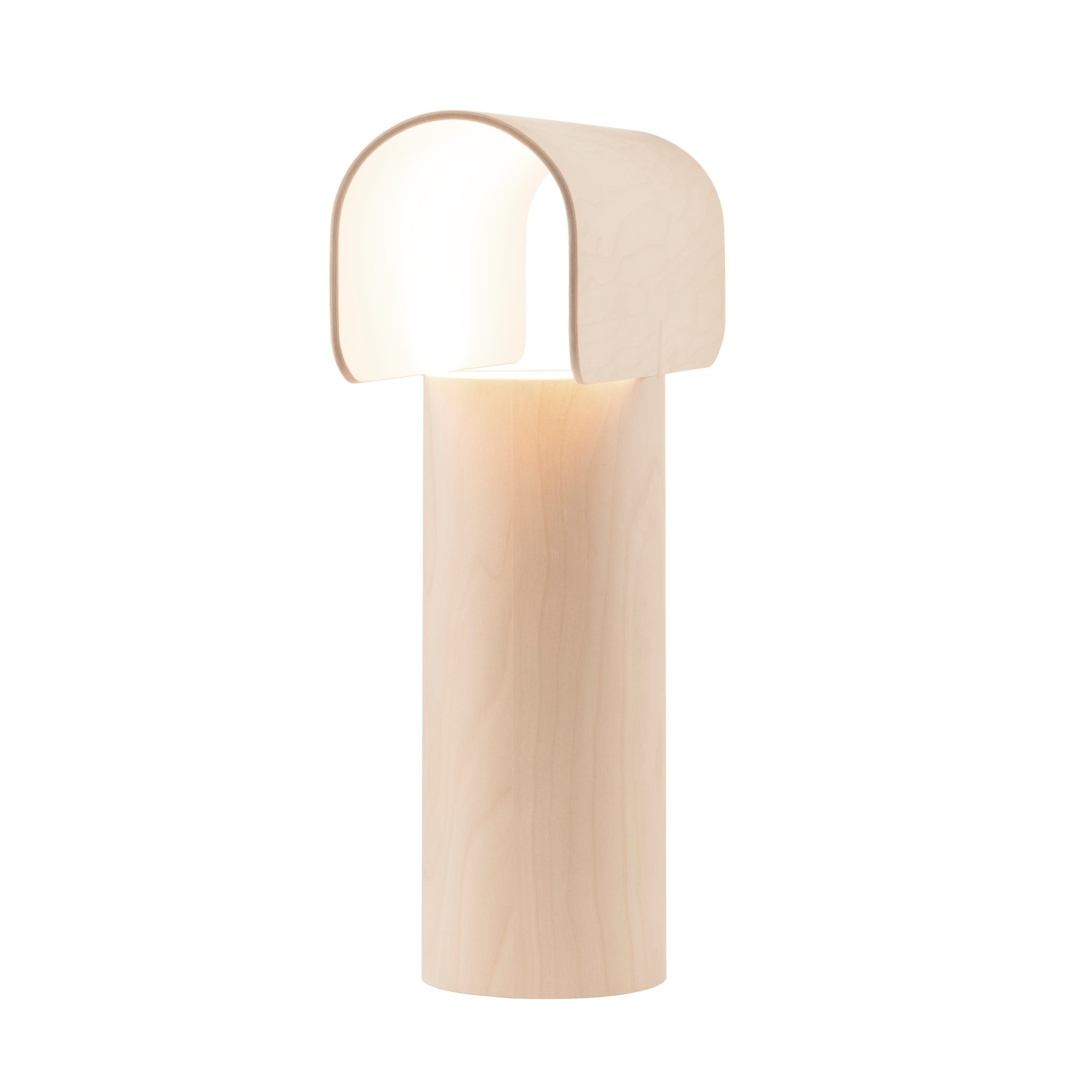 Teelo 8020 Tischleuchte von Secto Design, moderne Birkenholz Lampe für Nachttisch oder Schreibtisch.