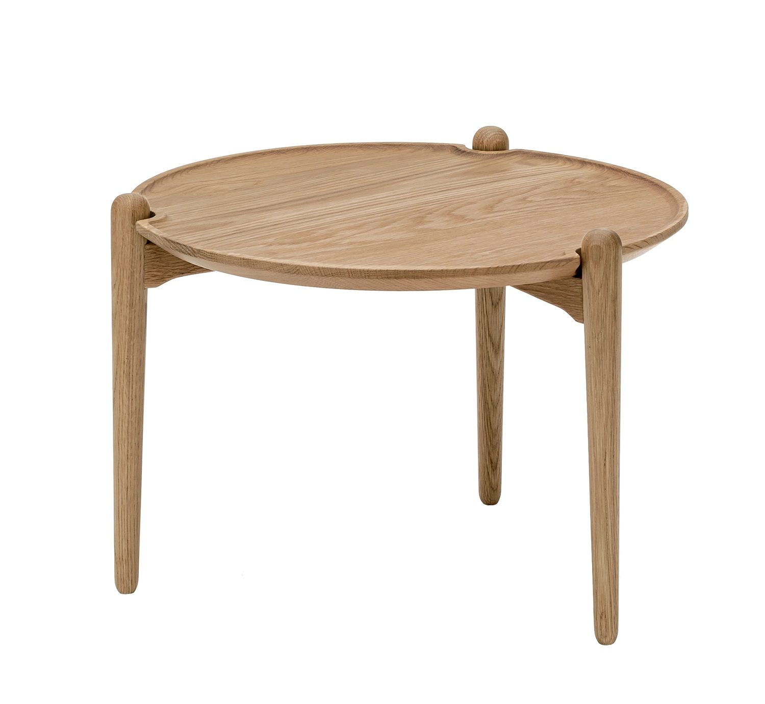 Aria Table Beistelltisch von Design House Stockholm aus hellem Holz mit drei Beinen.