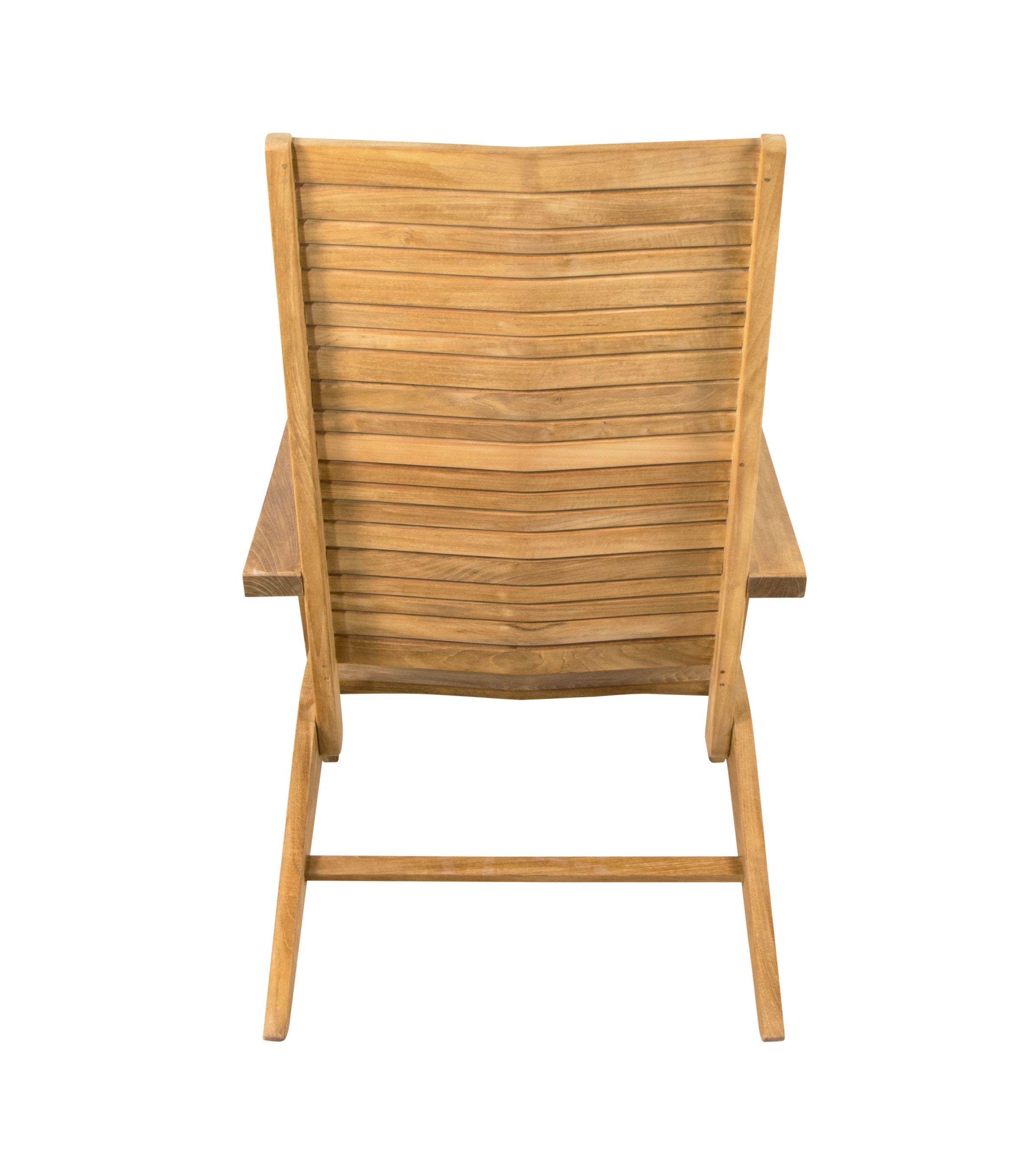 Rückansicht des Cane-Line Flip Liegestuhls aus Teakholz, Gartenmöbel für Terrasse und Balkon.