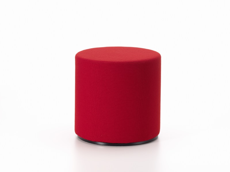 Roter Visiona Stool Hocker von Vitra, zylinderförmig und gepolstert, für modernes Wohnen und Büro.