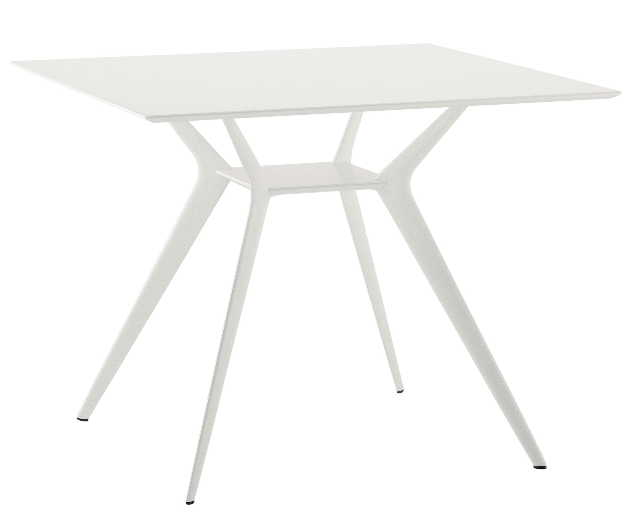 Weißer Biplane Tisch von Alias mit quadratischer Tischplatte und vier Beinen.