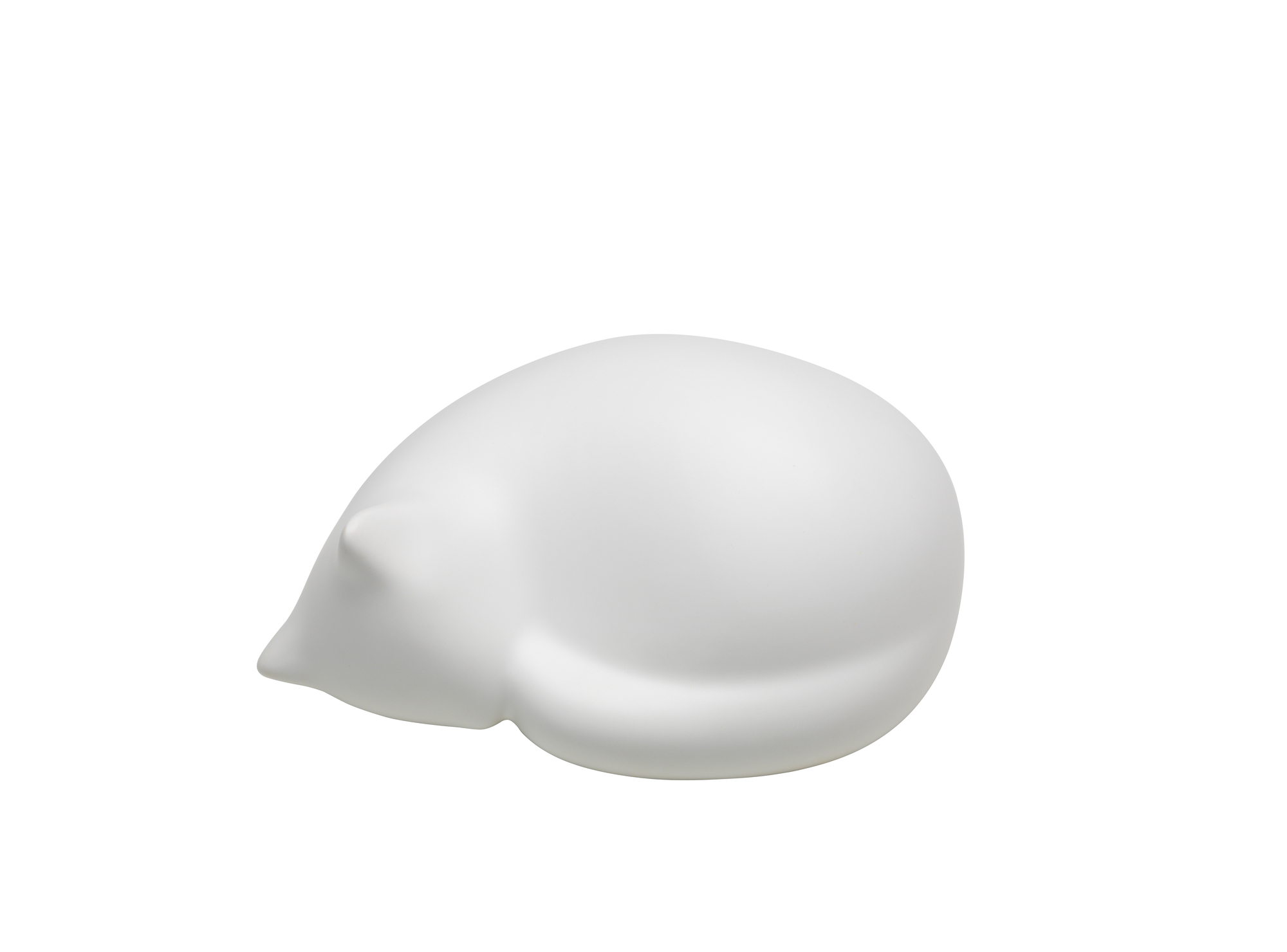 Weiße, schlafende Katze Figur von Vitra. Dekorative Katzen Skulptur für Zuhause.