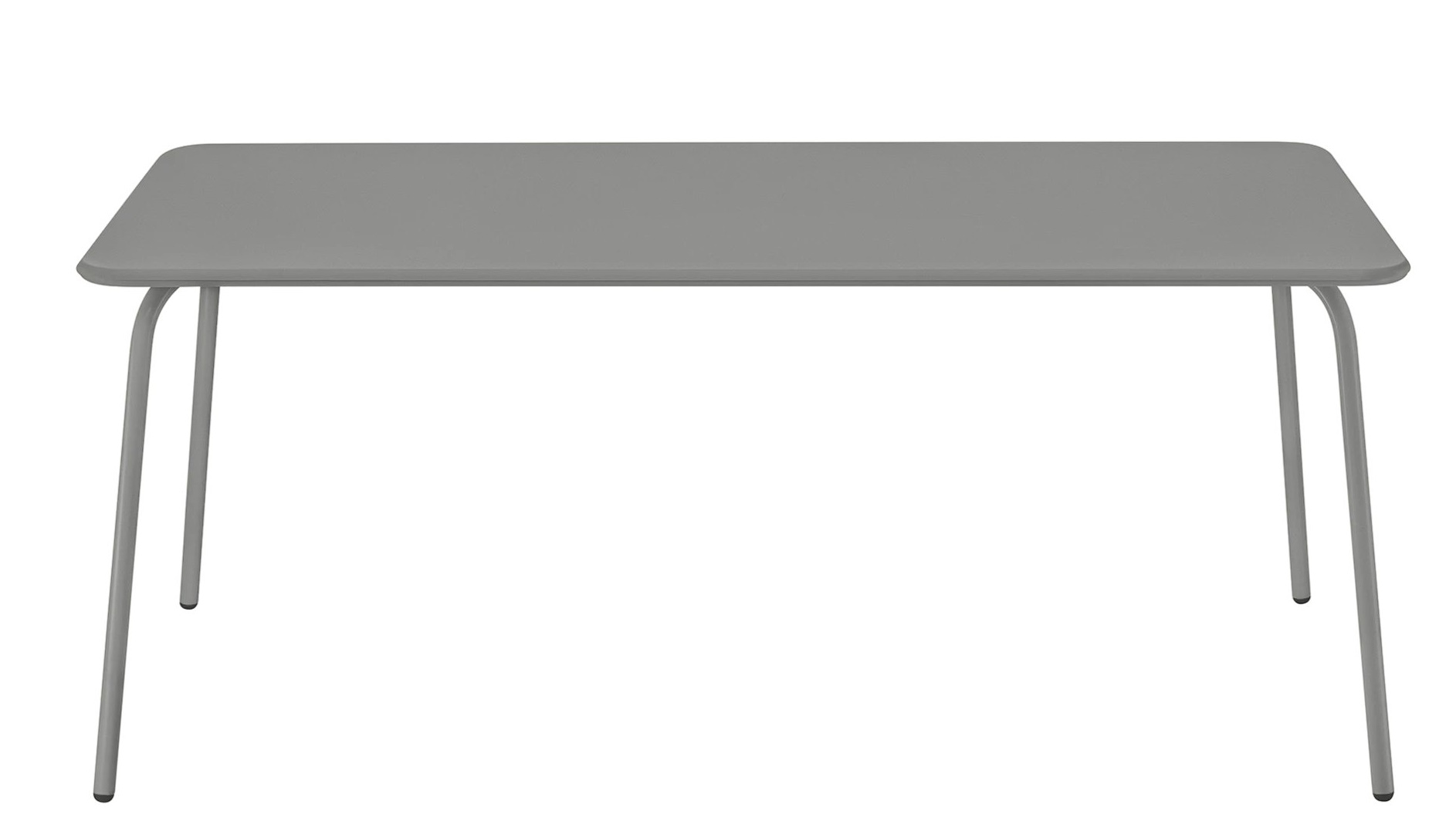 Blomus Yua Esstisch Outdoor in Grau, rechteckige Tischplatte mit filigranem Stahlgestell für Garten und Terrasse.