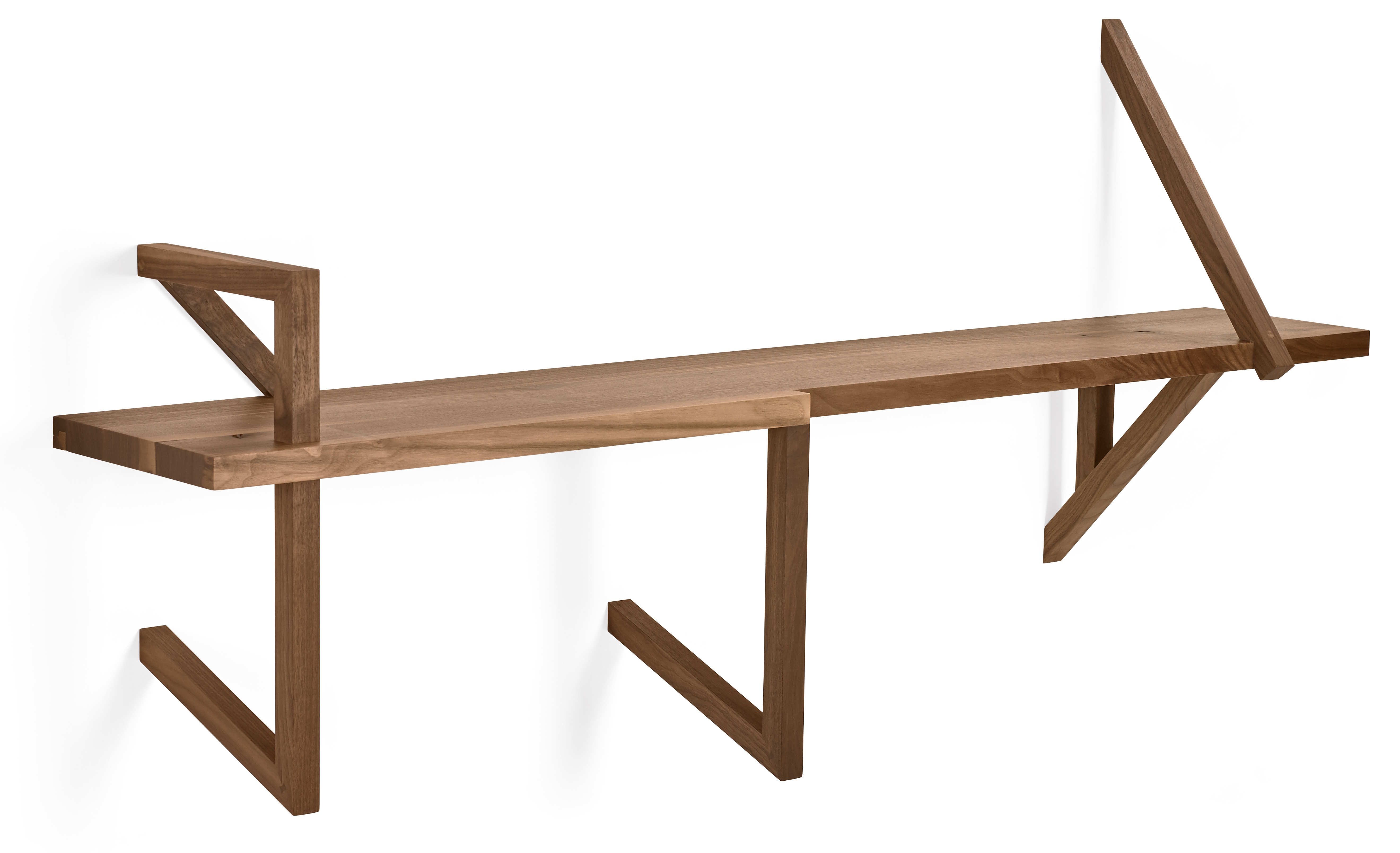 Wandregal aus Holz mit modernem Design, ideal für stilvolle Wohnräume.