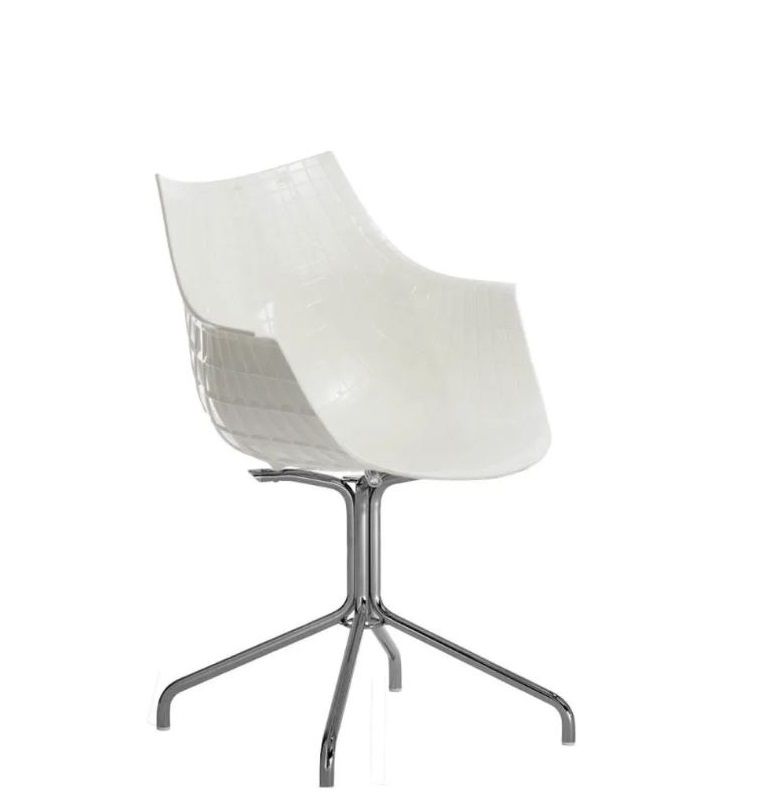 Meridiana Chair Armlehnenstuhl mit Viersternfuß Driade Weiß