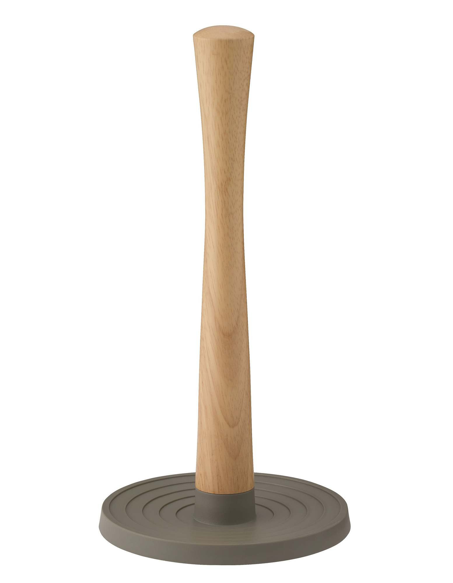 Roll-It Küchenrollenhalter von Stelton in Grau mit Holzstab, Küchenhelfer für die Küche.