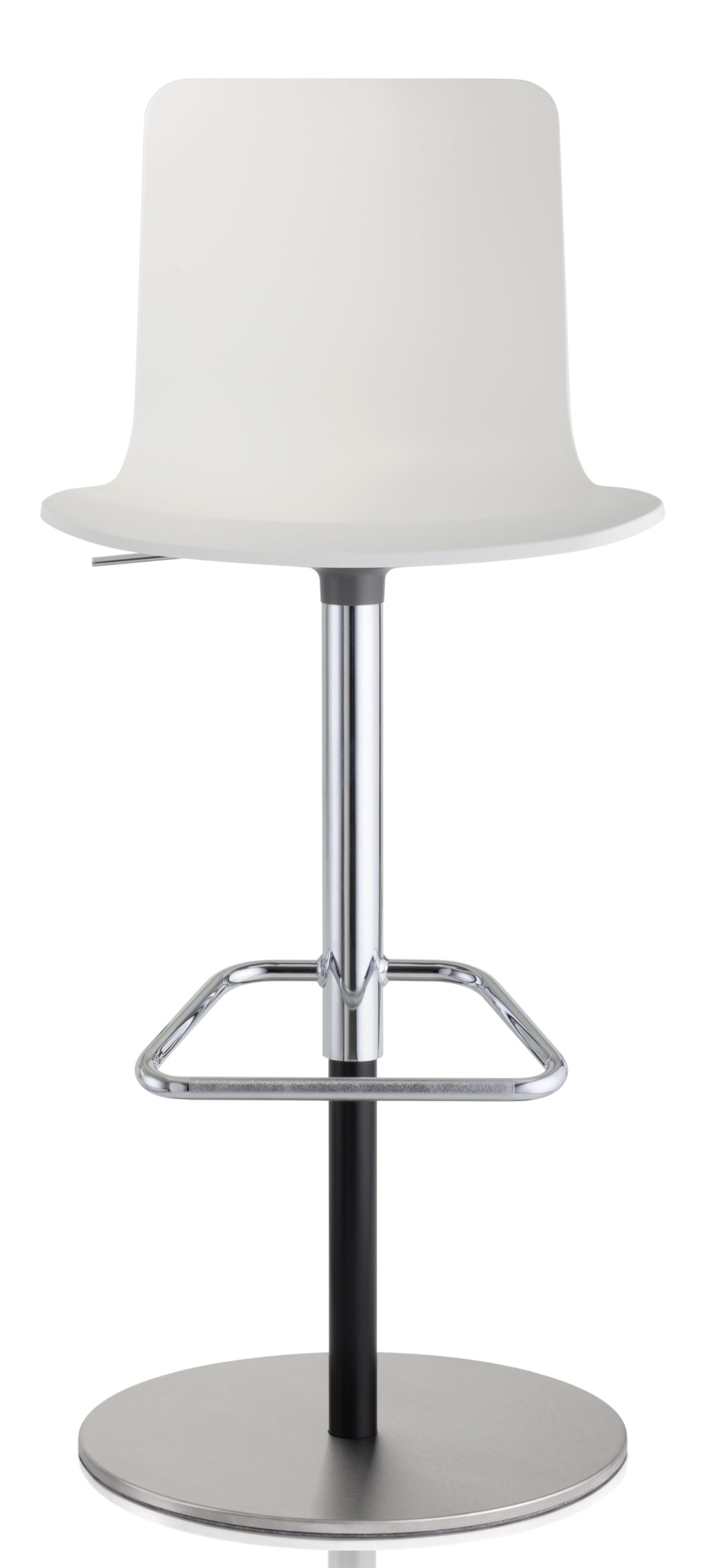 Weißer Hal Barstool Barhocker von Vitra mit Chromgestell und Fußstütze. Moderner Hocker für Küche und Bar.