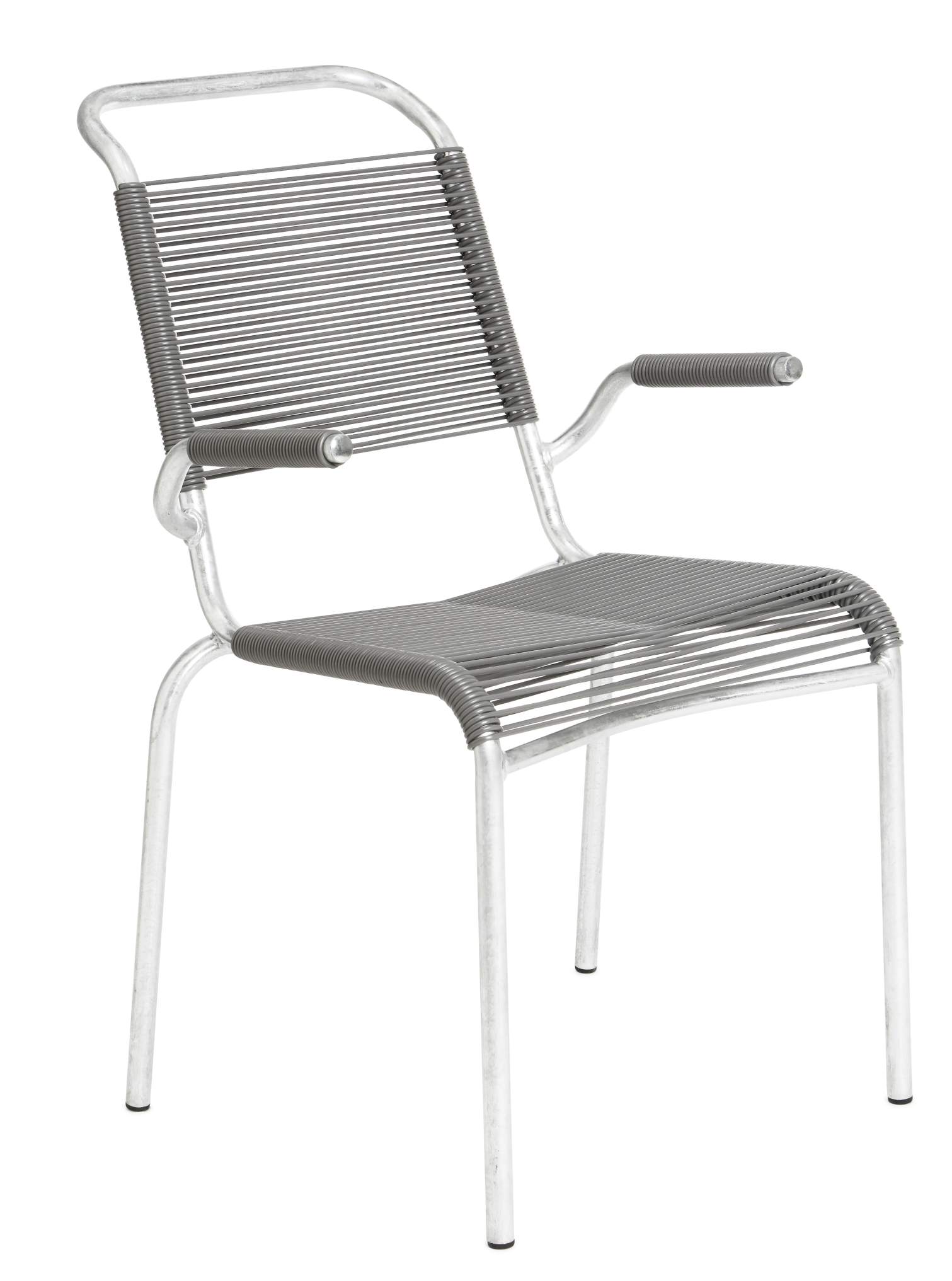 Altorfer Sessel Outdoor, aschgrau, mit Armlehnen. Moderner Gartenstuhl für Terrasse und Balkon.