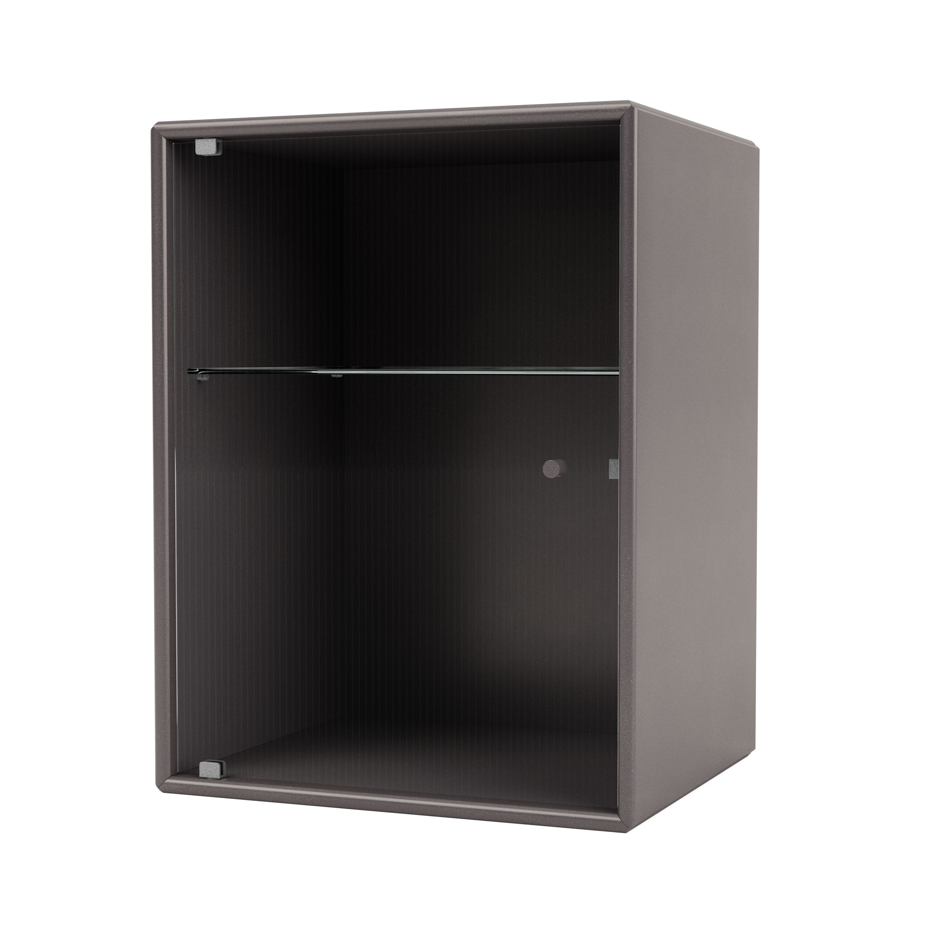 RIPPLE Badezimmerschrank in Coffee Montana mit Glasablage, hängend, für modernes Badezimmerdesign.