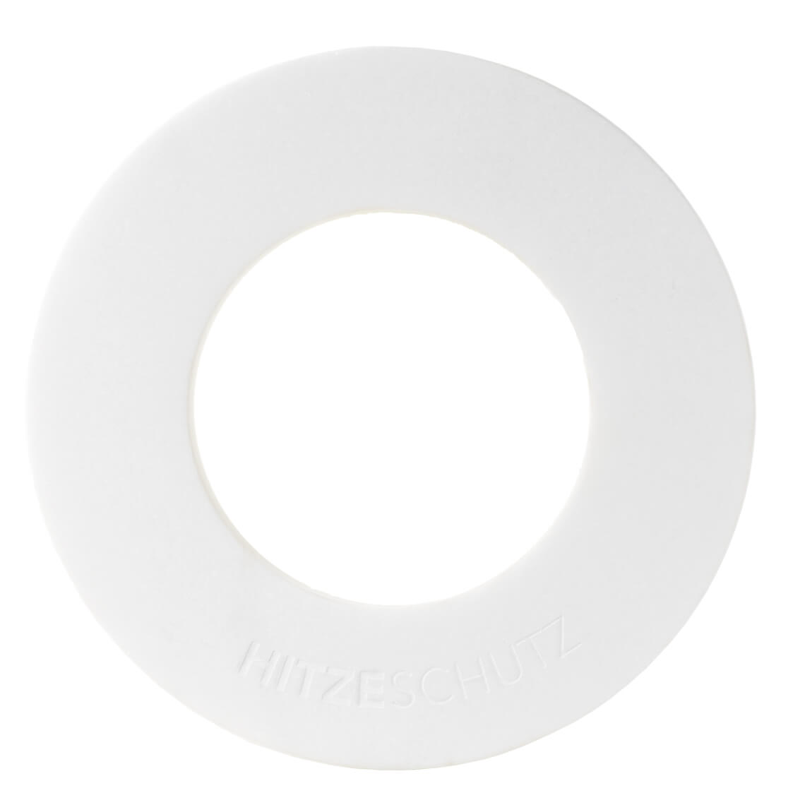 Weißer, runder Topfuntersetzer mit Hitzeschutz für Esstisch und Küche. Dekorativer Untersetzer für heiße Töpfe.