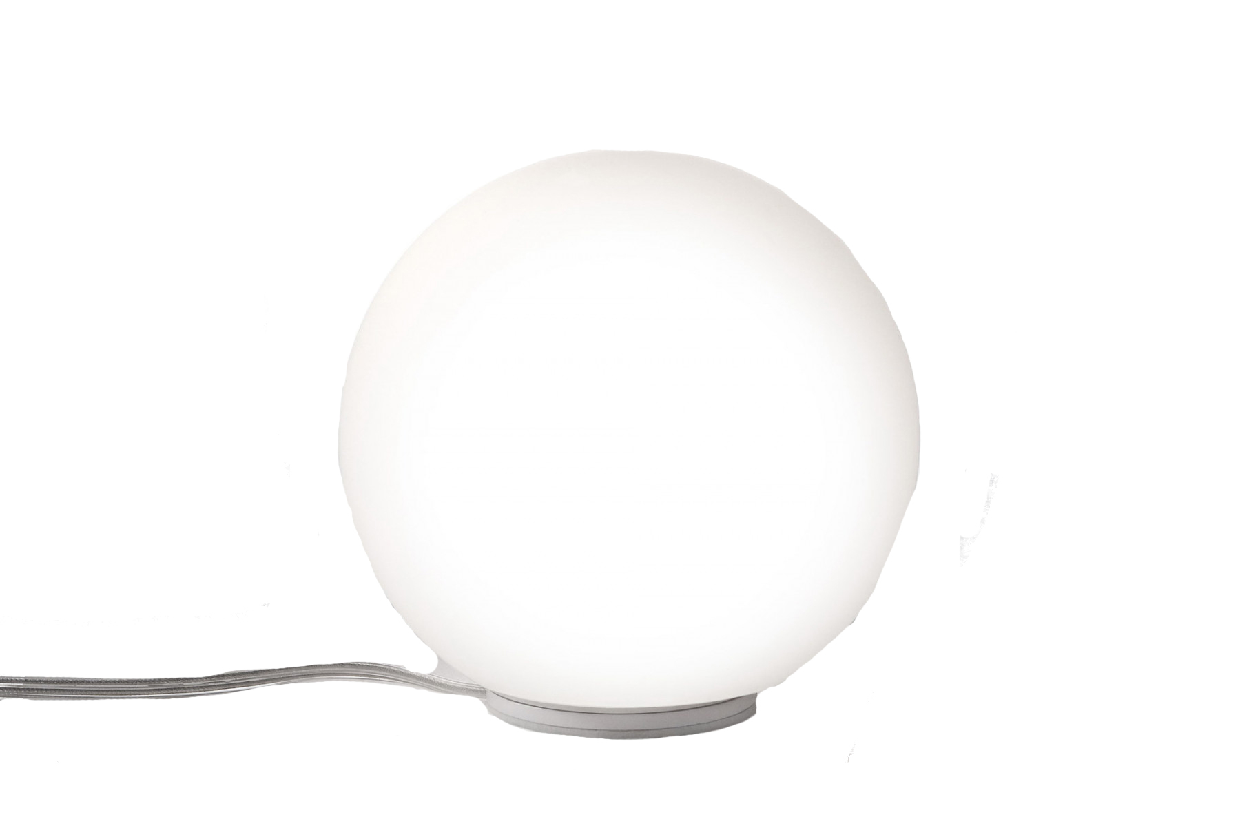 Weiße Dioscuri Tischleuchte von Artemide, kugelförmige Lampe für Nachttisch oder Schreibtisch.