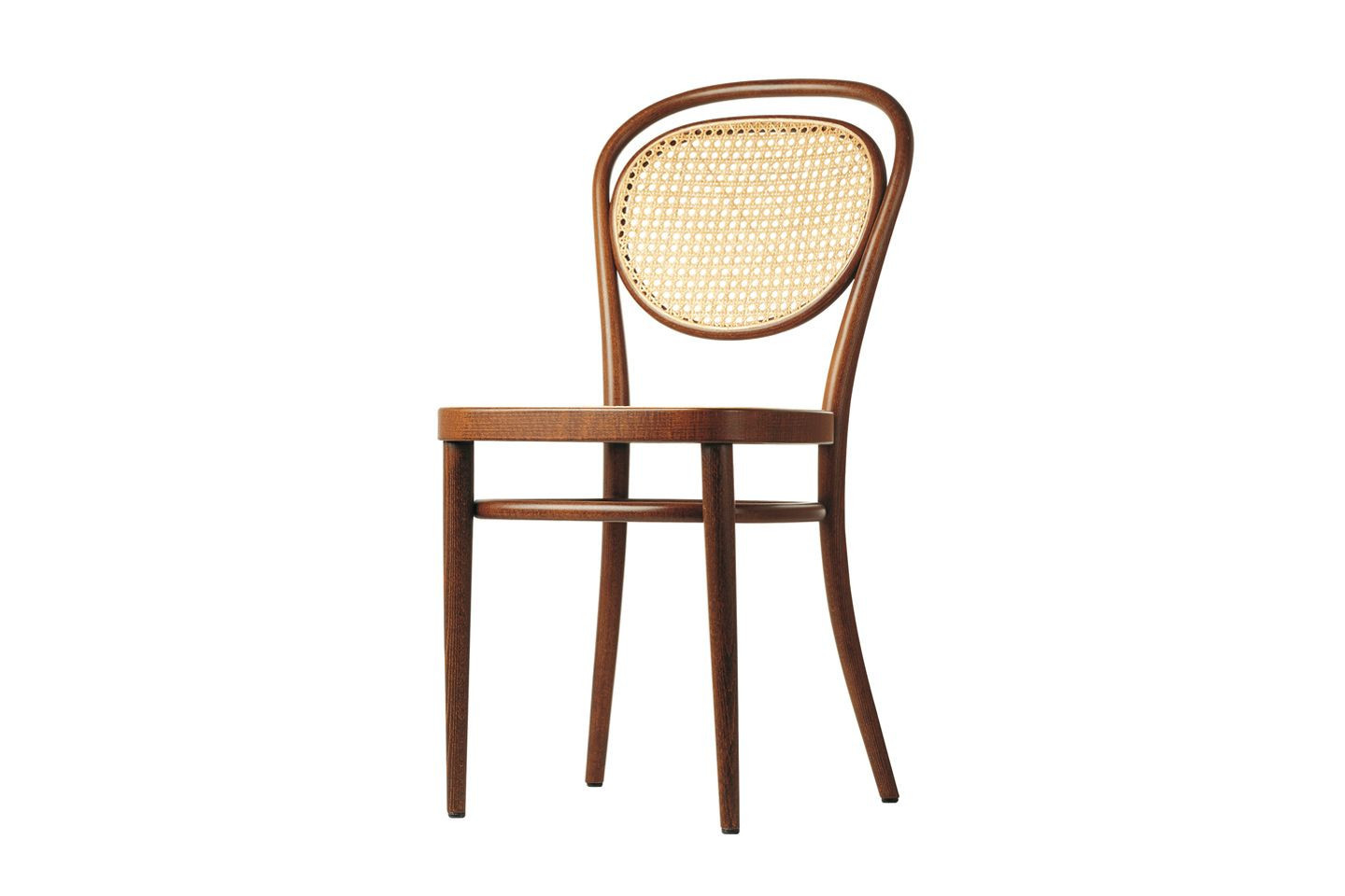215 R Bugholzstuhl, ein klassischer Kaffeehausstuhl von Thonet mit Wiener Geflecht im Rücken.