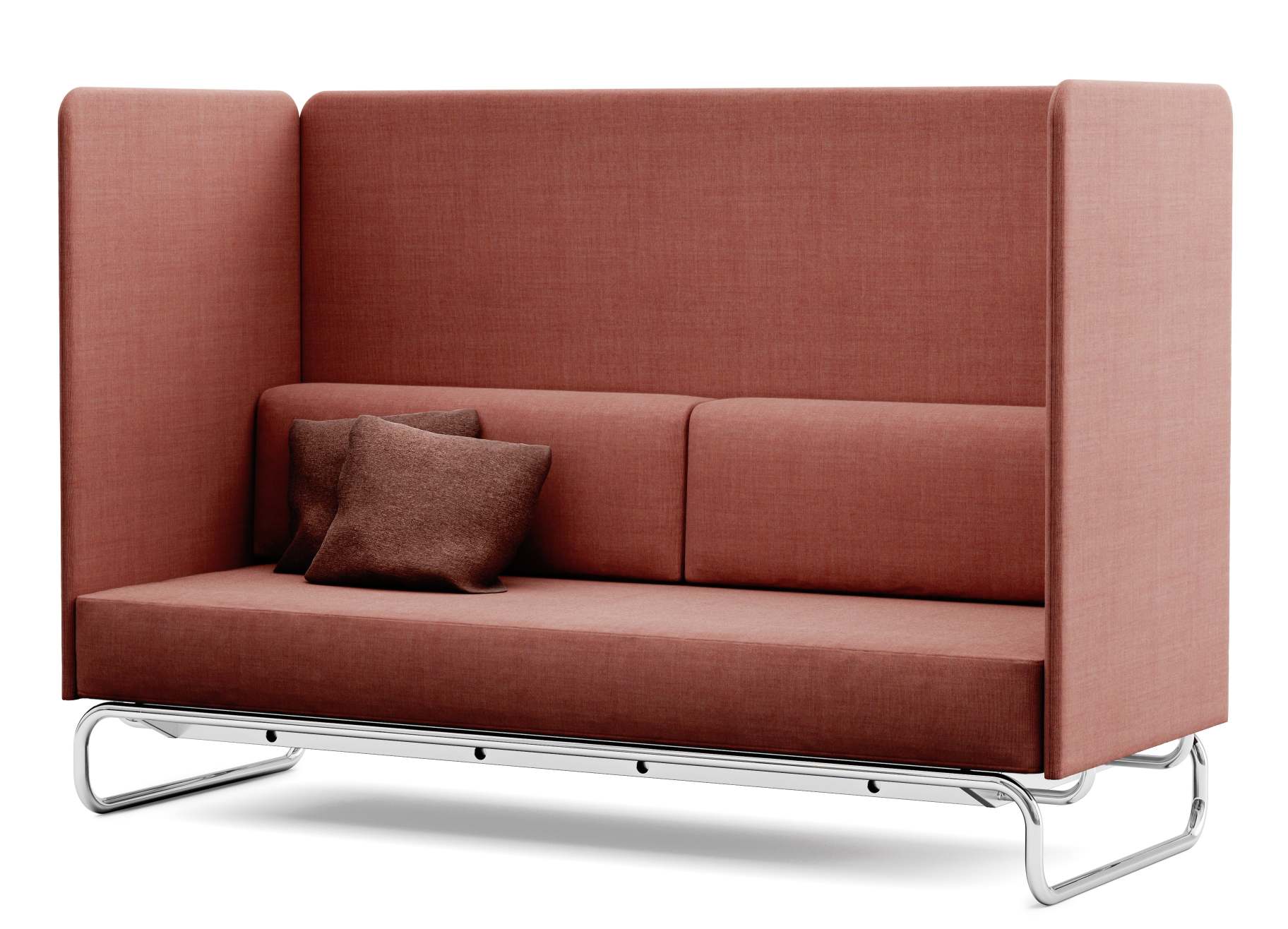 S 5002 Thonet Sofa, ein modernes 2-Sitzer Sofa mit hoher Rückenlehne und Stahlrohrgestell.