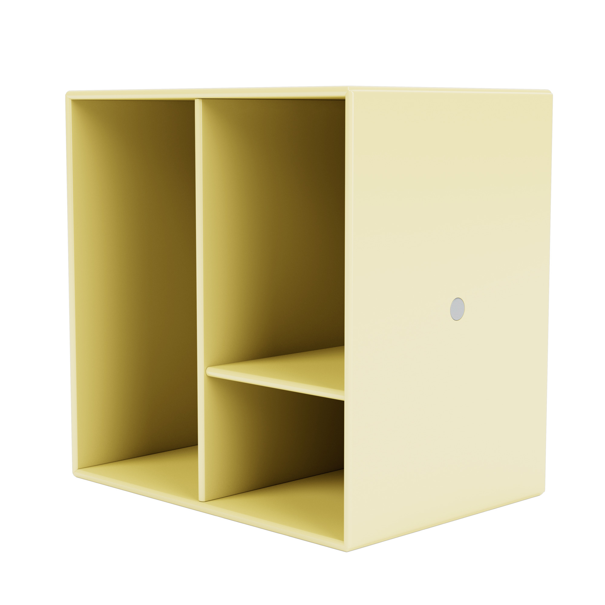 Camomile Montana Mini Modul mit Regalböden, hellgelbes Regal zur Wandmontage oder als Nachttisch.