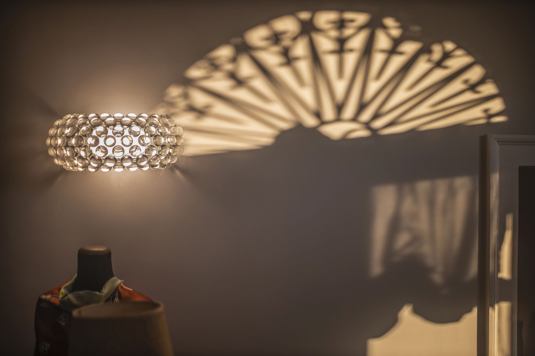 Caboche Plus Parete Wandleuchte Piccola - Grau Foscarini