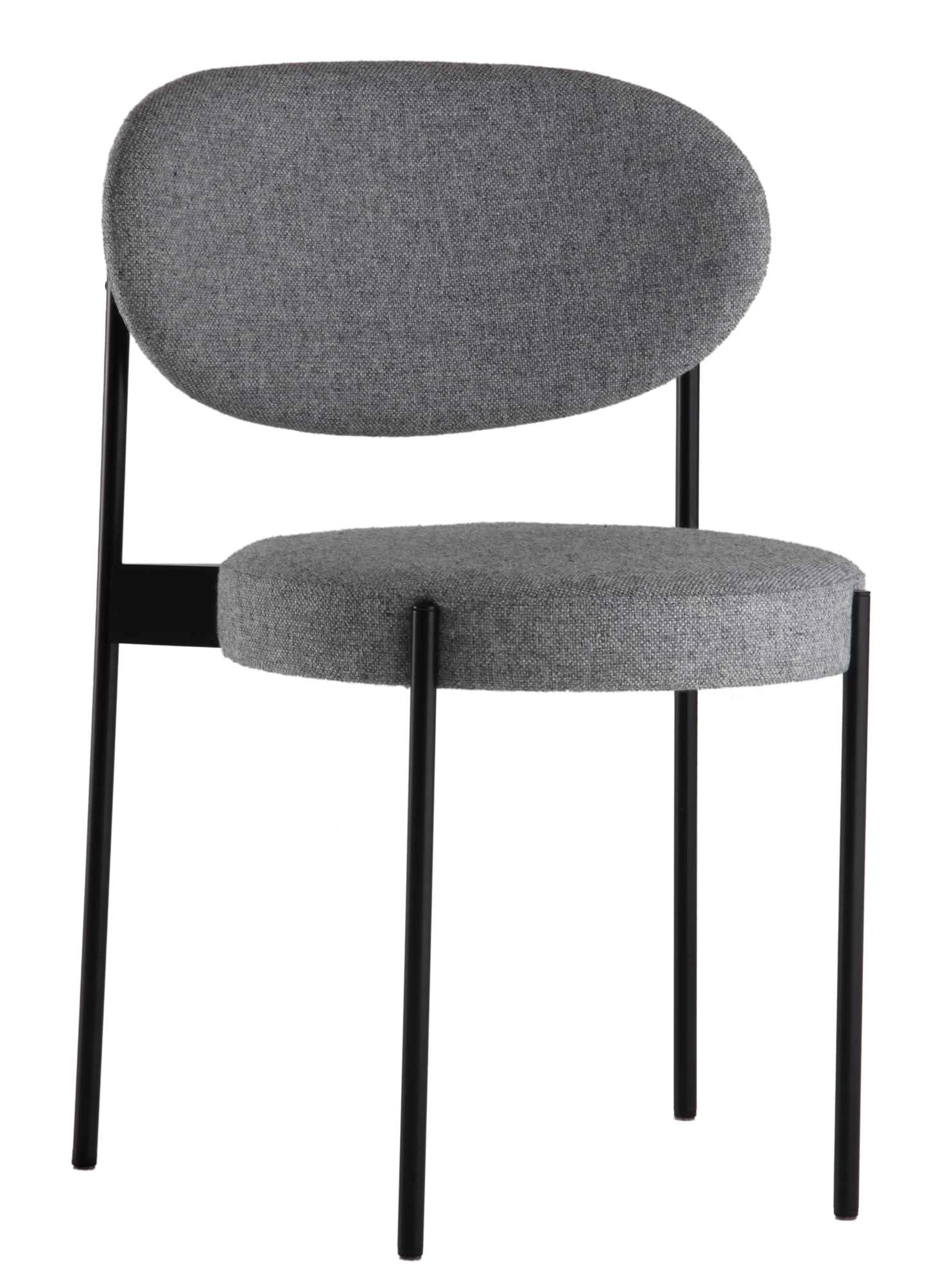 Grauer Series 430 Stuhl von Verpan mit schwarzem Metallgestell, moderner Designstuhl für Esszimmer und Wohnbereich.