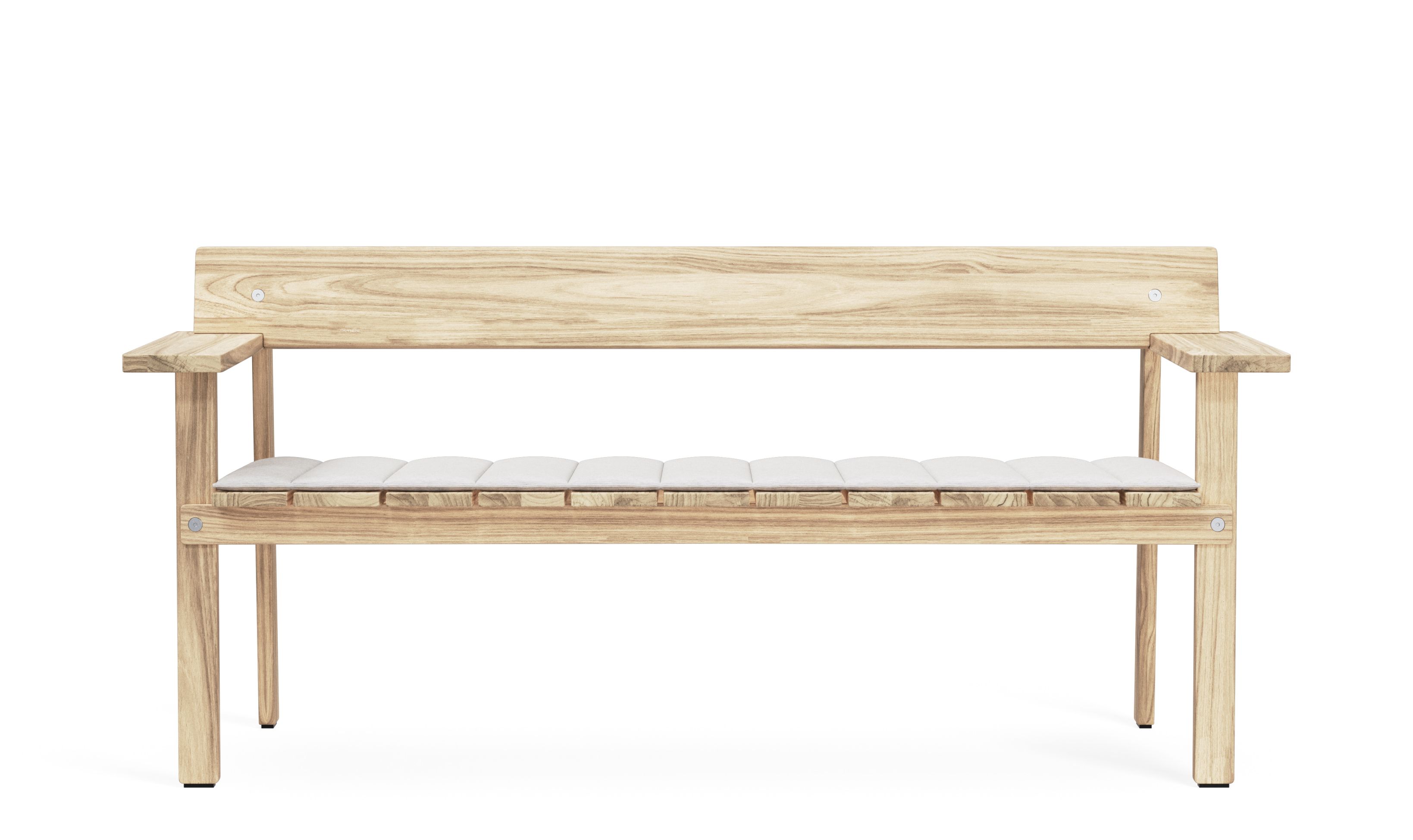 CU GL101 Timbur Kissen auf Carl Hansen & Søn GL101 Bank für den Außenbereich.