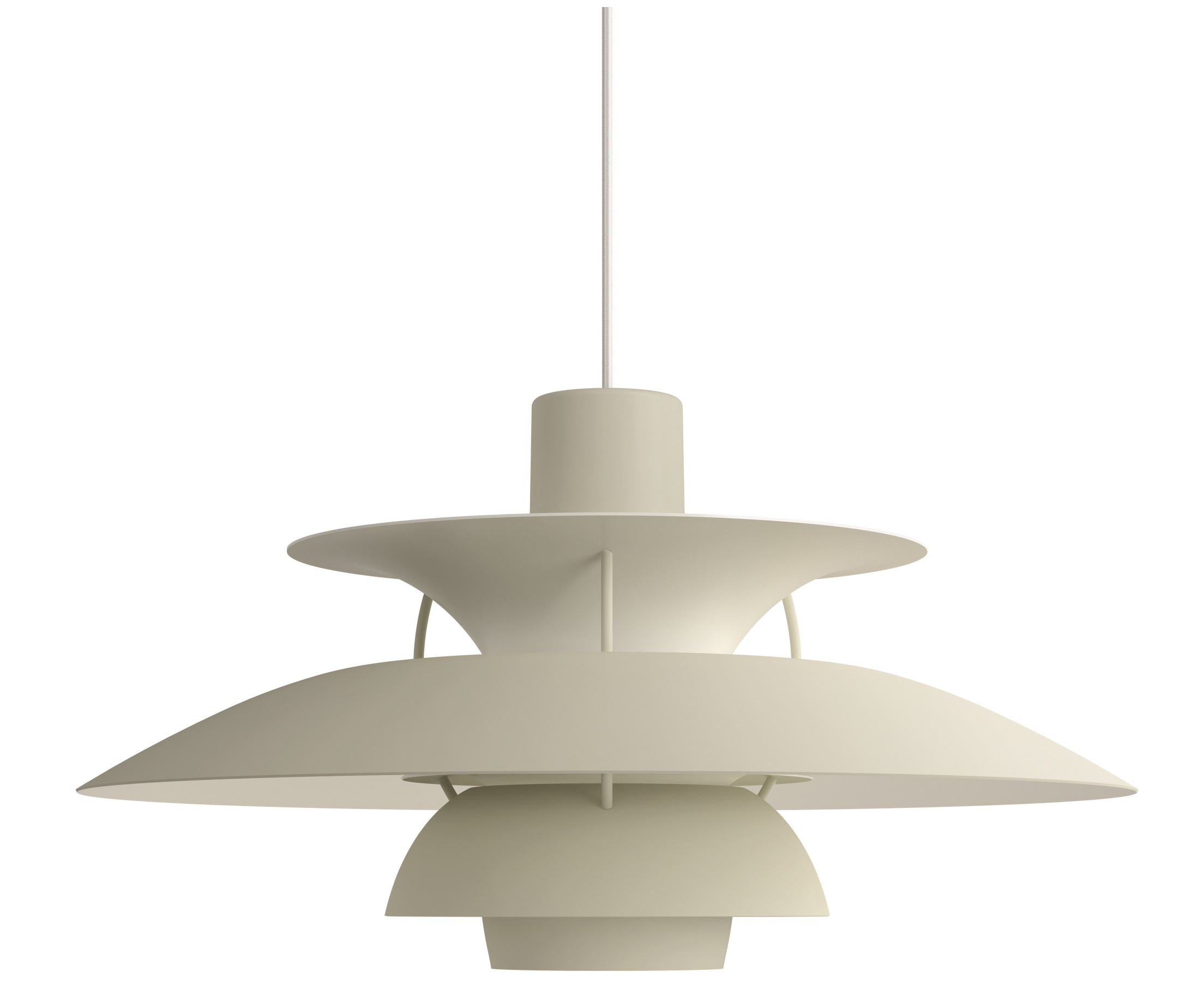 PH 5 Pendelleuchte von Louis Poulsen in Pale Pewter: Design-Klassiker für stilvolle Beleuchtung.