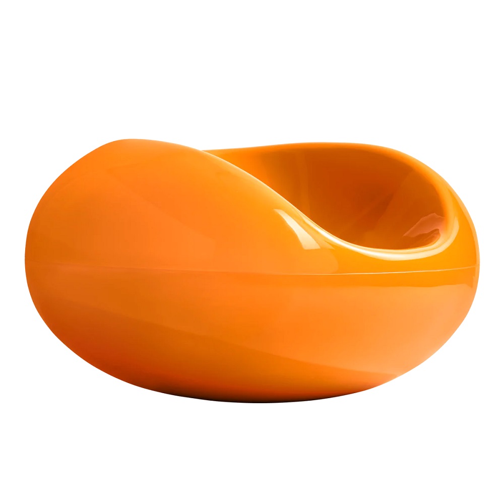 Oranger Pastil Stuhl von Eero Aarnio: Designklassiker, moderner Sessel, skulptural und komfortabel.