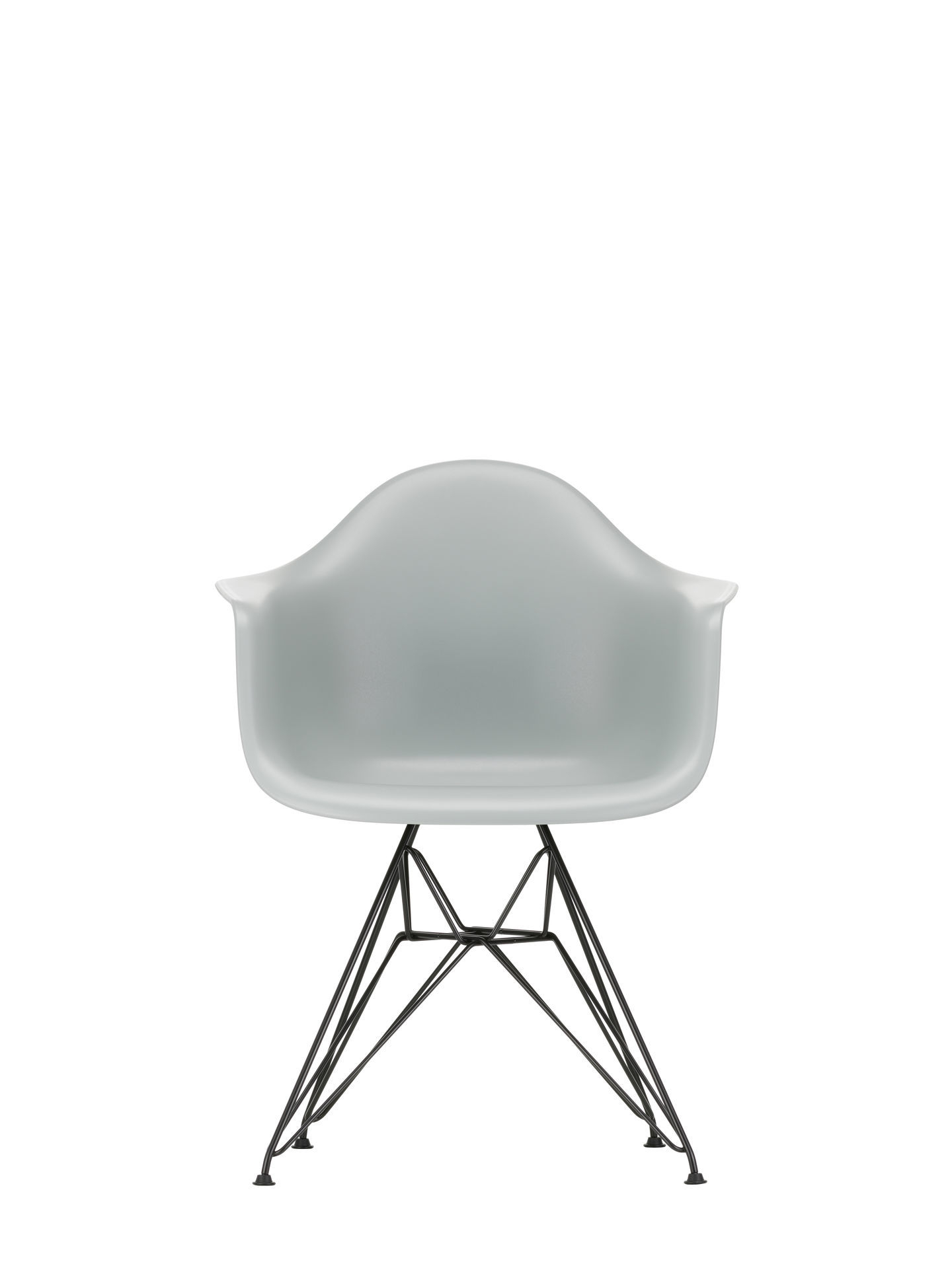 Eames Plastic Arm Chair DAR Stuhl Vitra Verchromt - Granitgrau