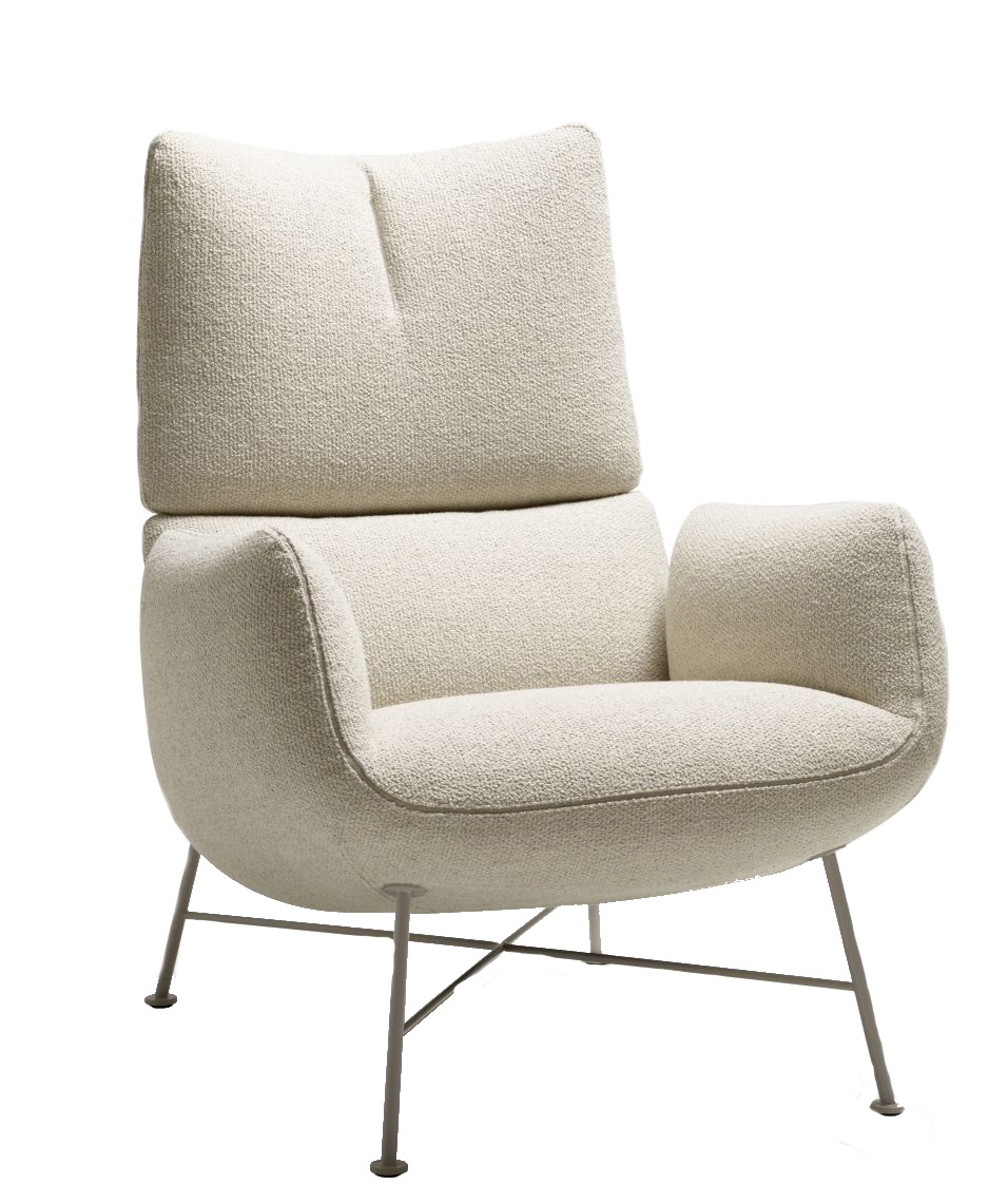 Beiger Jalis Lounge Sessel mit Drahtgestell von Cor, moderner Sessel für Wohnzimmer und Lounge.