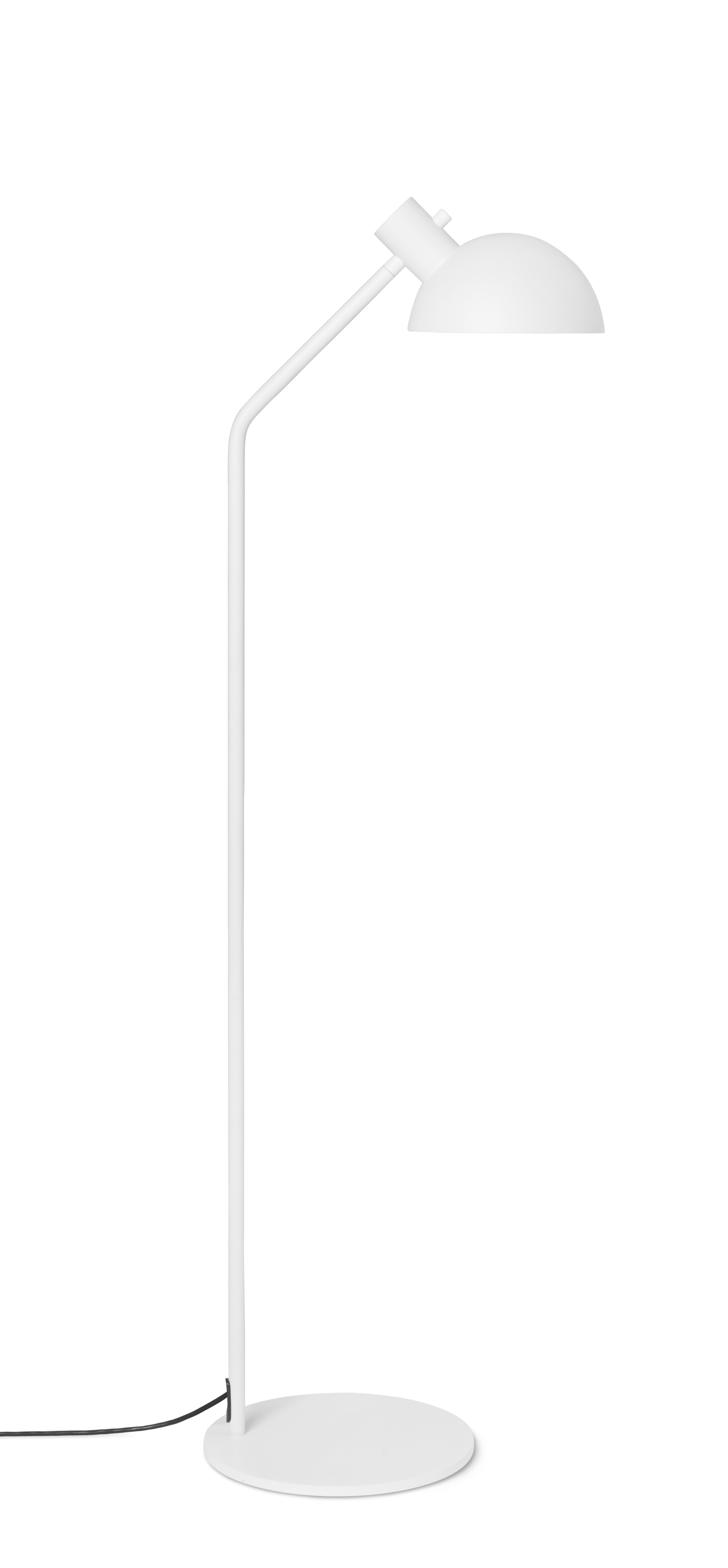 Weiße MO320 Stehleuchte von Carl Hansen & Søn mit rundem Fuß und Lampenschirm.