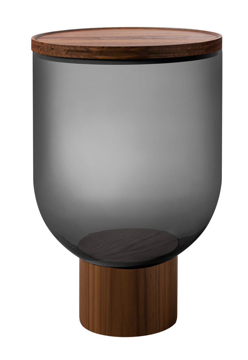 Mastea TS 140 Beistelltisch Walnuss / Rauchgrau Miniforms