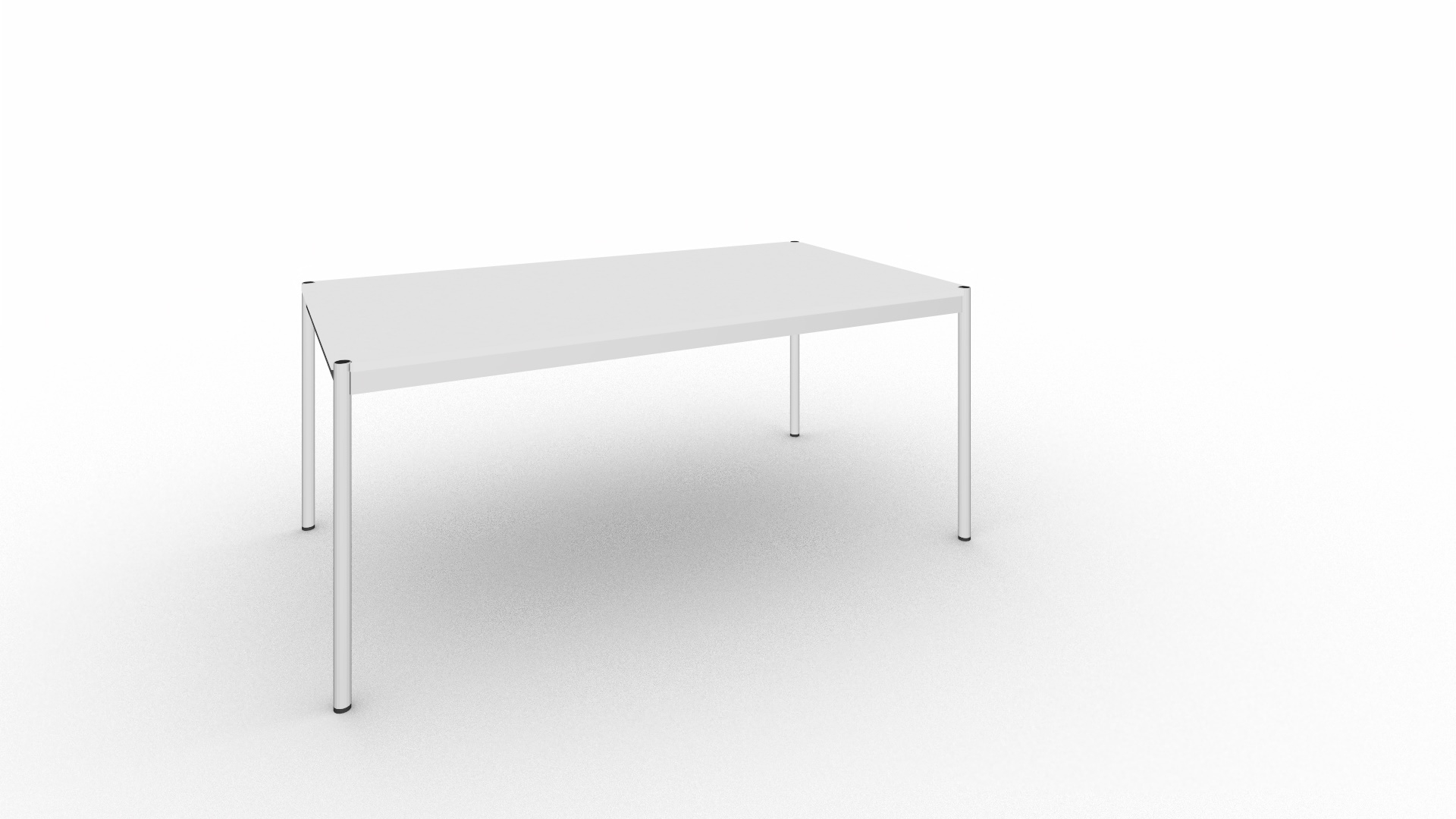 USM Haller Tisch in Perlgrau, 175 x 100 cm, moderner Bürotisch mit minimalistischem Design.