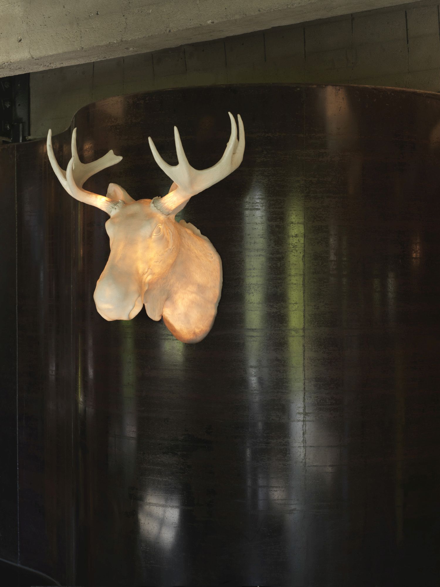 Moo Wandleuchte: Elchkopf-Design mit Geweih, moderne Wandlampe für stimmungsvolle Beleuchtung im Innenbereich.