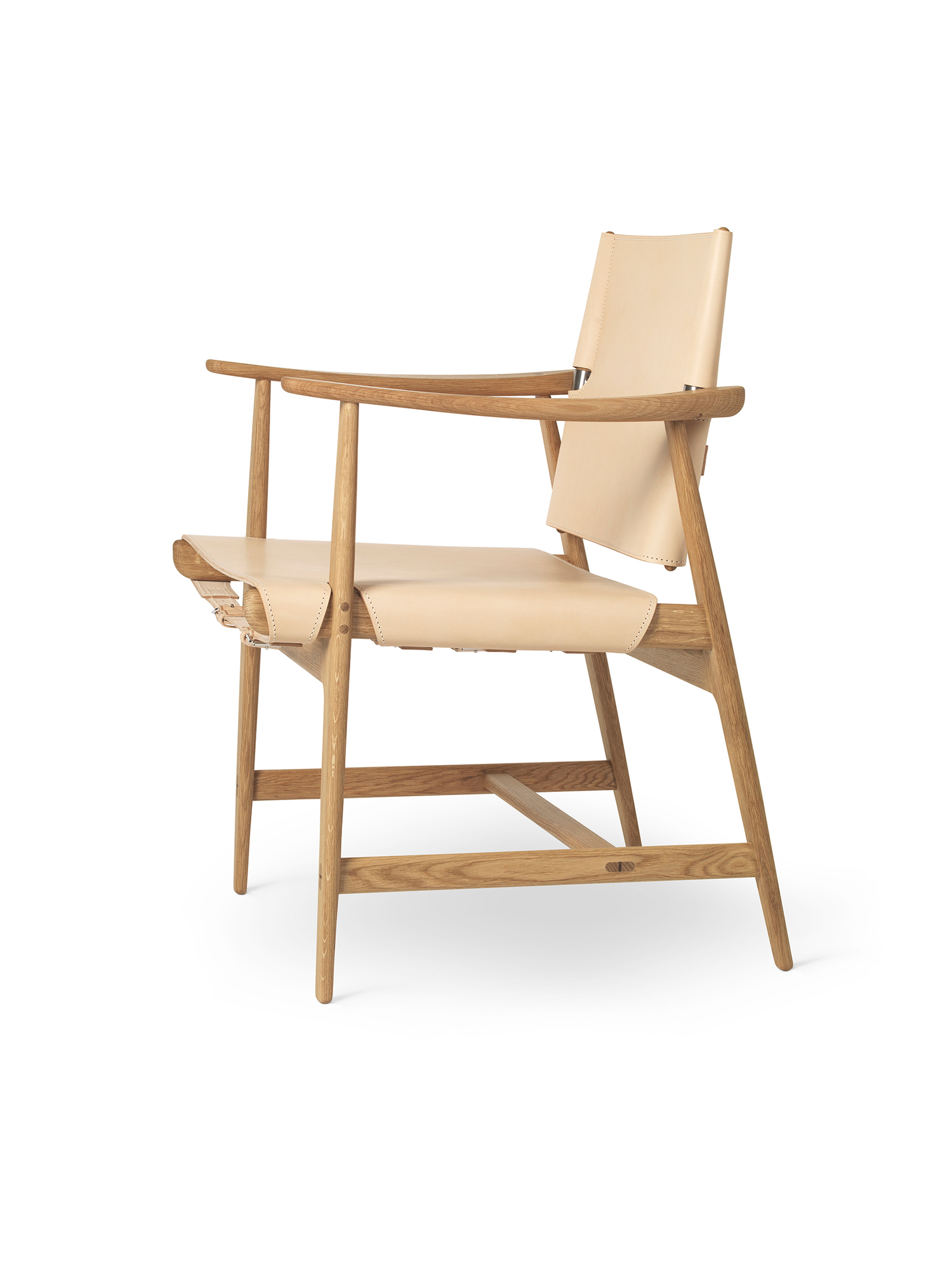 Huntsman Chair Holzstuhl aus geölter Eiche mit Lederbezug von Carl Hansen & Søn.